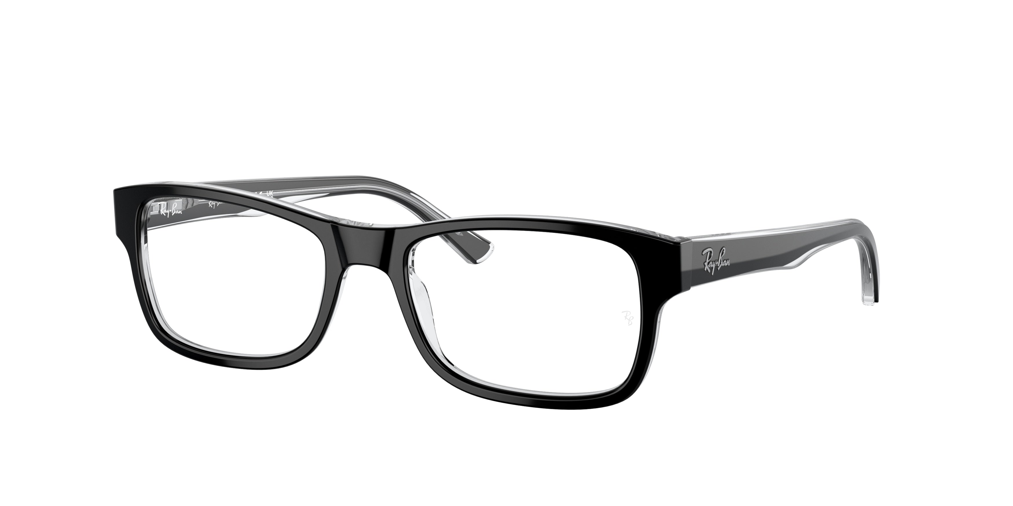 Ray-Ban Optical RX5268 Square Eyeglasses  2034-Black On Transparent 52-135-17 - Color Map Black