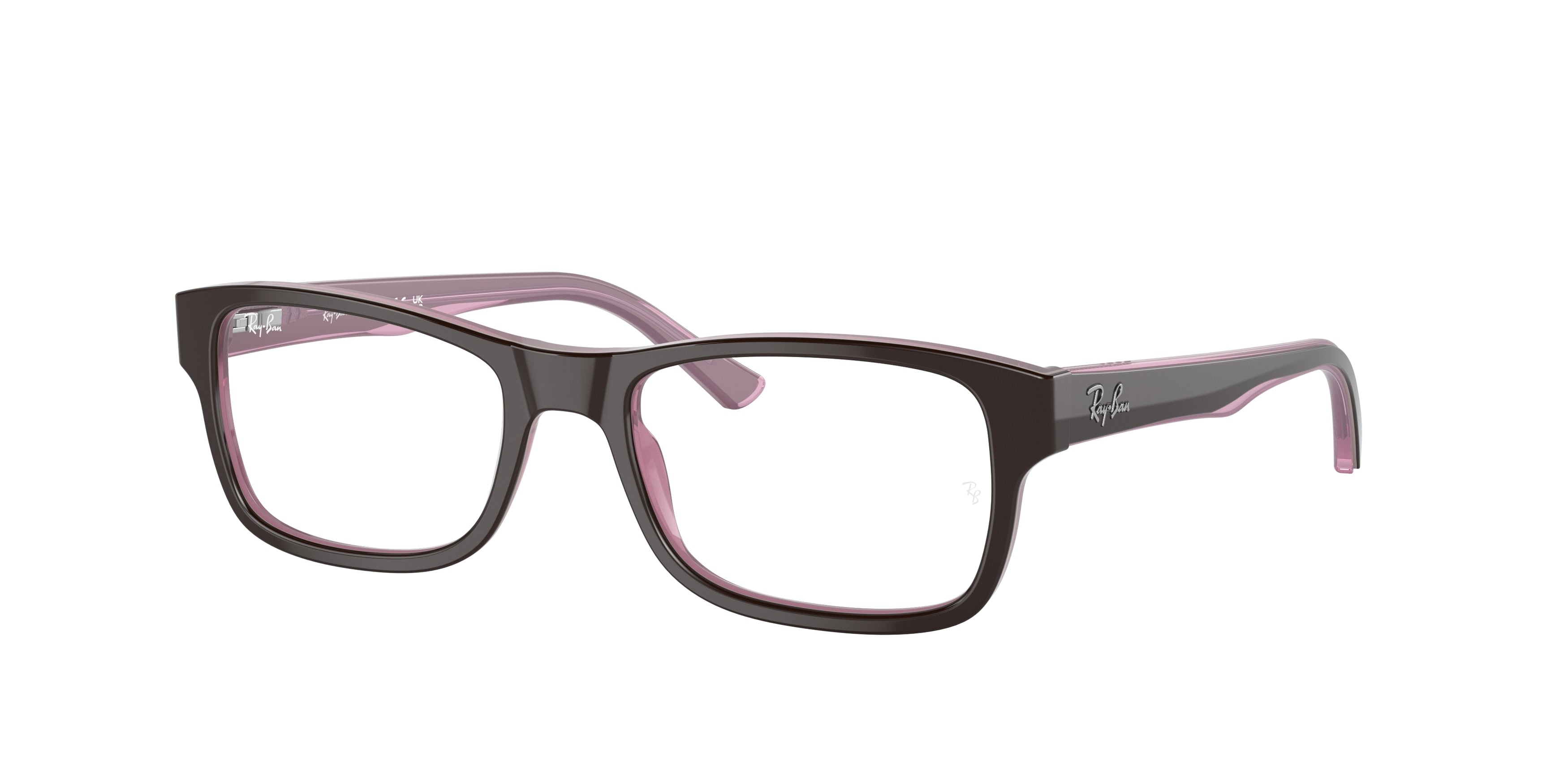 Ray-Ban Optical RX5268 Square Eyeglasses  2126-Brown On Pink 52-135-17 - Color Map Brown