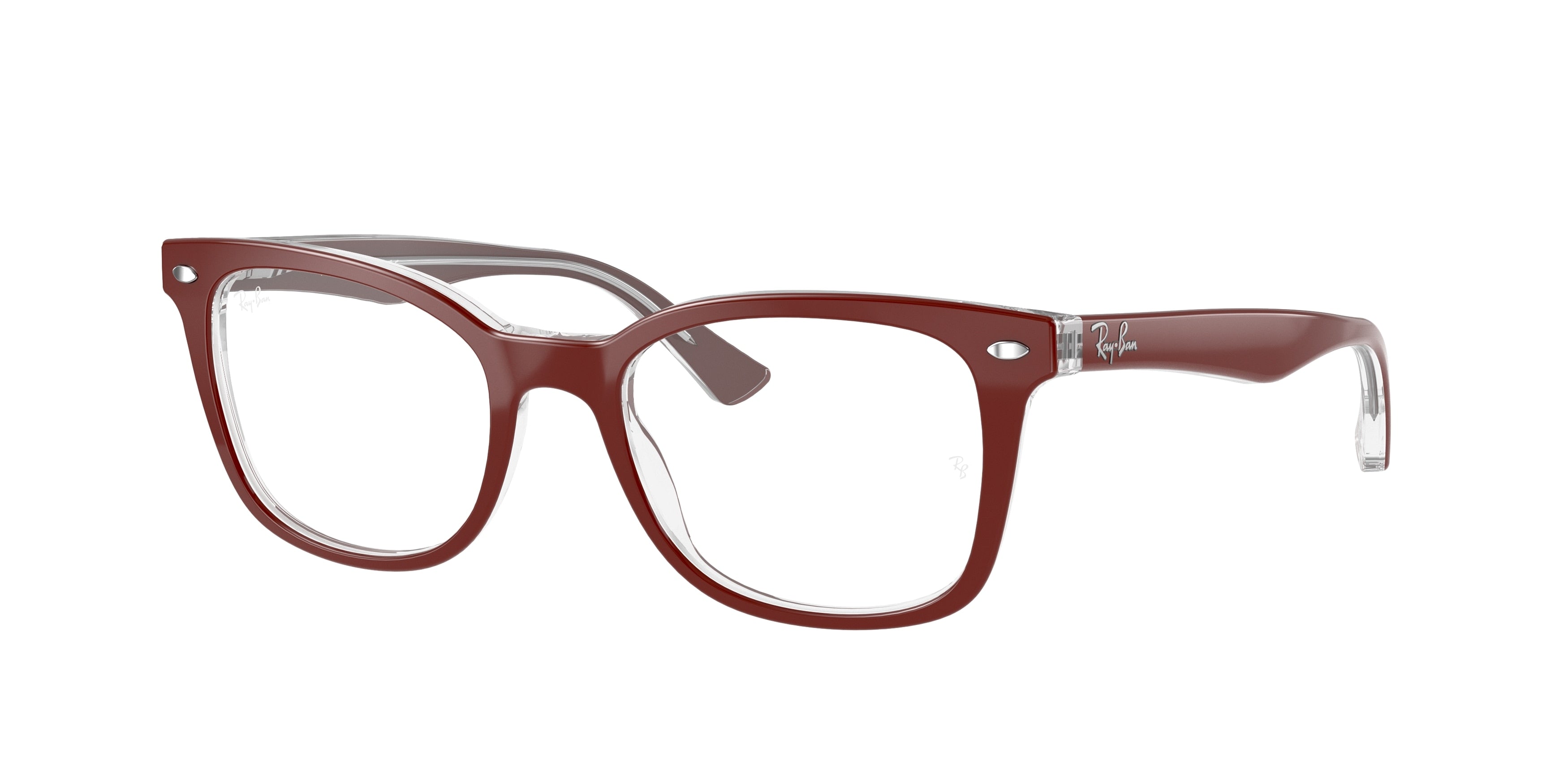 Ray-Ban Optical RX5285 Butterfly Eyeglasses  5738-Bordeaux On Transparent 53-145-19 - Color Map Red