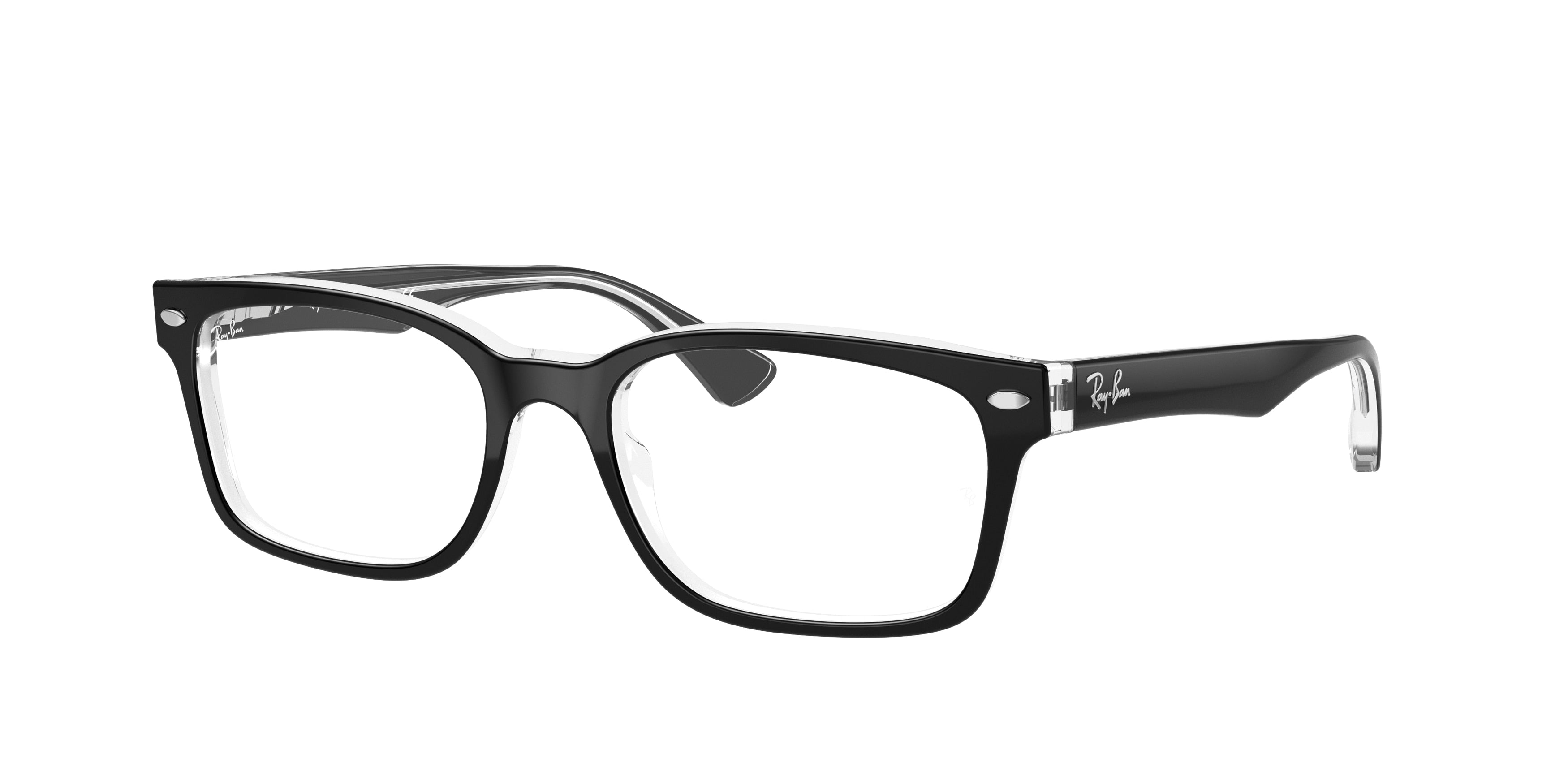 Ray-Ban Optical RX5286 Square Eyeglasses  2034-Black On Transparent 51-135-18 - Color Map Black