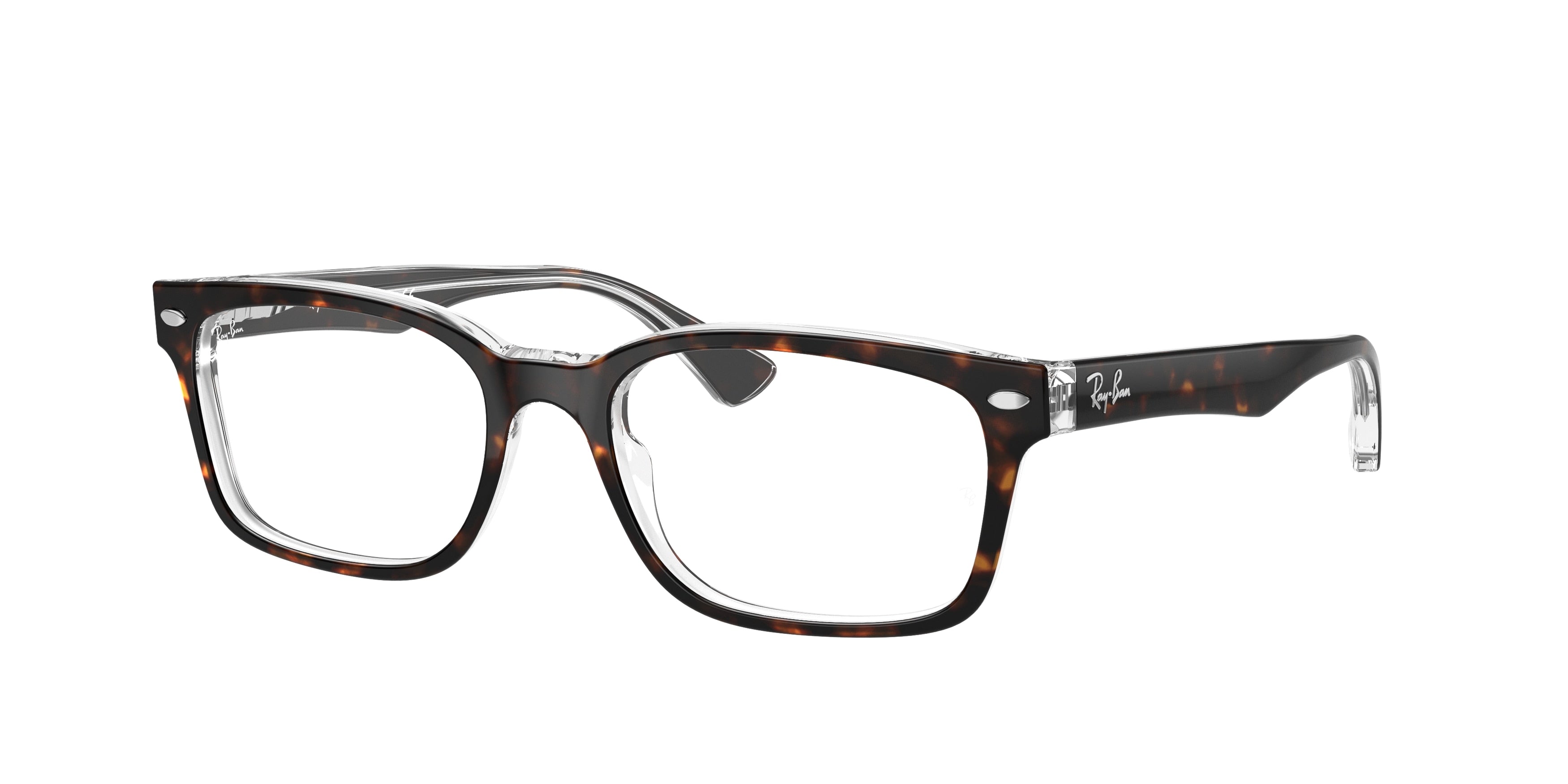 Ray-Ban Optical RX5286 Square Eyeglasses  5082-Havana On Transparent 51-135-18 - Color Map Brown