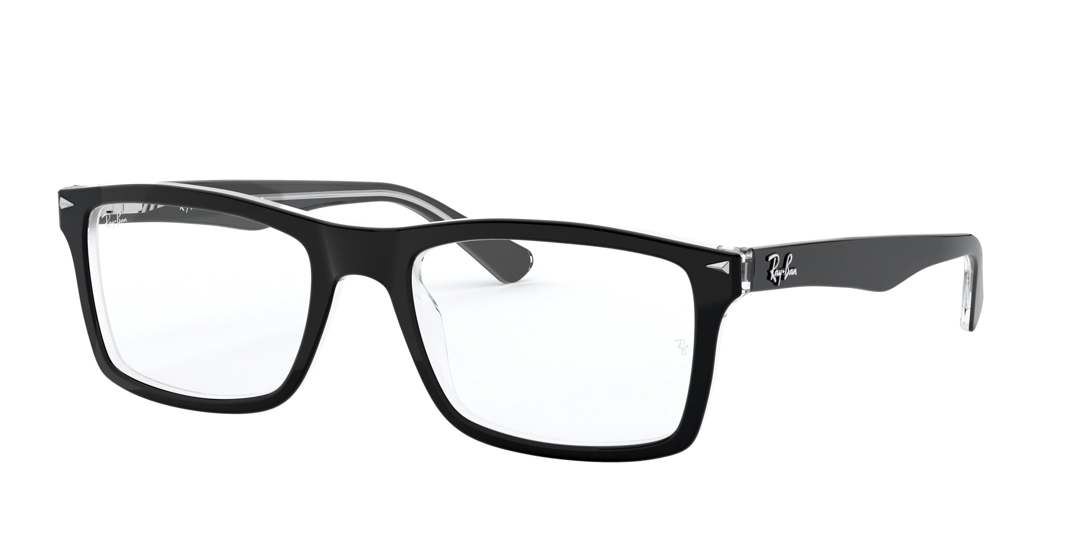 Ray-Ban Optical RX5287 Square Eyeglasses  2034-Black On Transparent 54-145-18 - Color Map Black