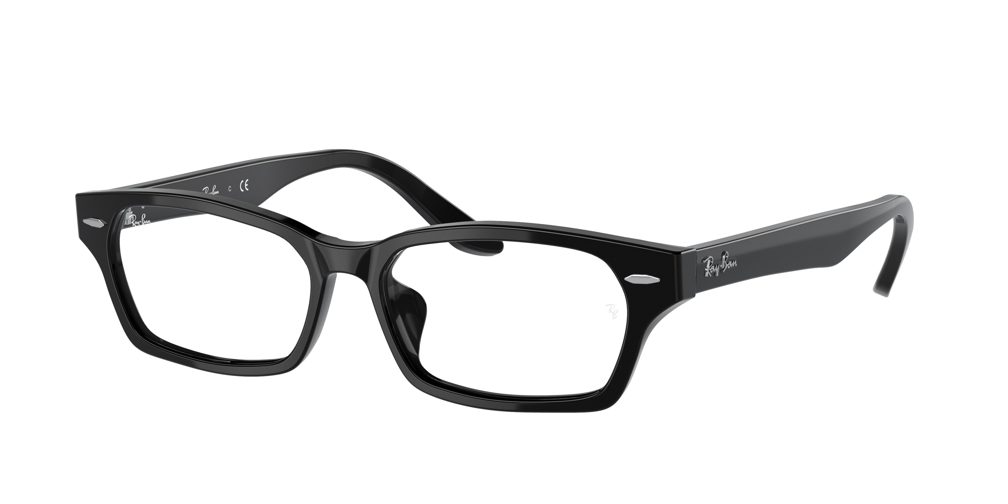 Ray-Ban Optical RX5344D Rectangle Eyeglasses  2000-Black 55-145-16 - Color Map Black