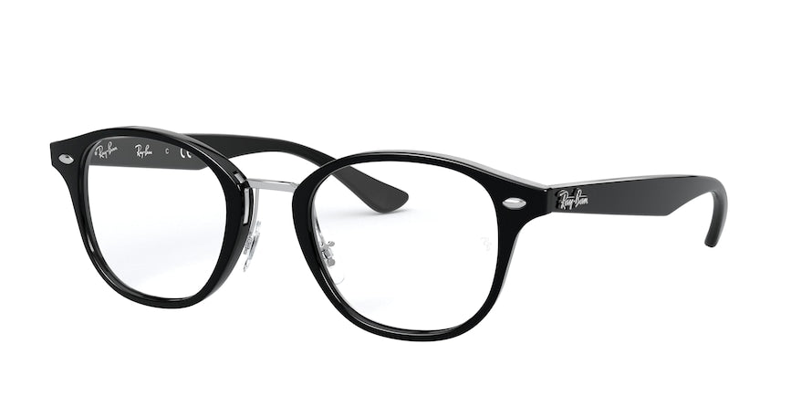Ray-Ban Optical RX5355F Square Eyeglasses  2000-SHINY BLACK 51-21-145 - Color Map black