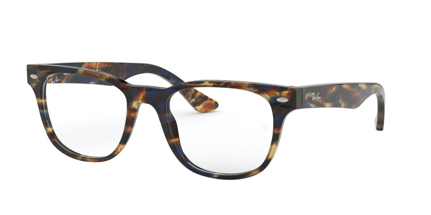 Ray-Ban Optical RX5359 Square Eyeglasses  5711-SPOTTED BLUE/ BROWN/YELLOW 53-19-145 - Color Map blue