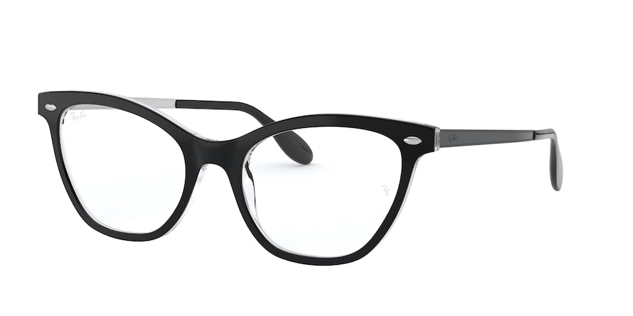 Ray-Ban Optical RX5360 Butterfly Eyeglasses  2034-TOP BLACK ON TRANSPARENT 54-18-145 - Color Map black