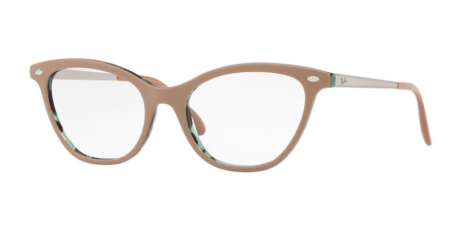 Ray-Ban Optical RX5360 Butterfly Eyeglasses  5717-TOP BEIGE ON HAVANA GREEN 52-18-145 - Color Map brown