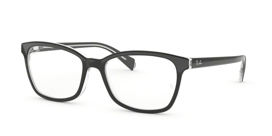 Ray-Ban Optical RX5362F Butterfly Eyeglasses  2034-TOP BLACK ON TRANSPARENT 54-17-145 - Color Map havana
