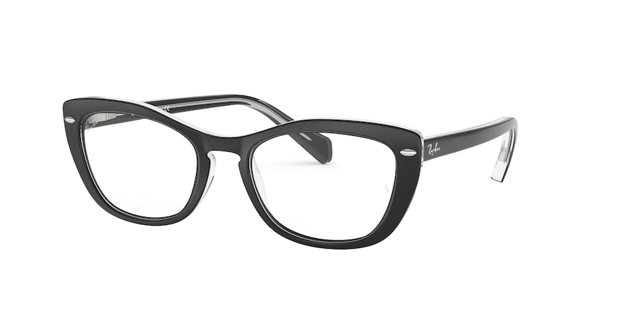 Ray-Ban Optical RX5366 Butterfly Eyeglasses  2034-TOP BLACK ON TRANSPARENT 54-18-140 - Color Map black