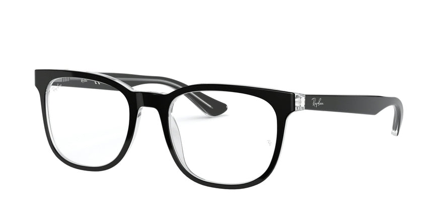 Ray-Ban Optical RX5369F Square Eyeglasses  2034-TOP BLACK ON TRANSPARENT 54-18-145 - Color Map havana