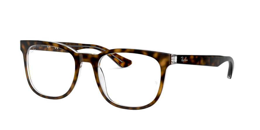 Ray-Ban Optical RX5369F Square Eyeglasses  5082-TOP HAVANA ON TRANSPARENT 54-18-145 - Color Map havana