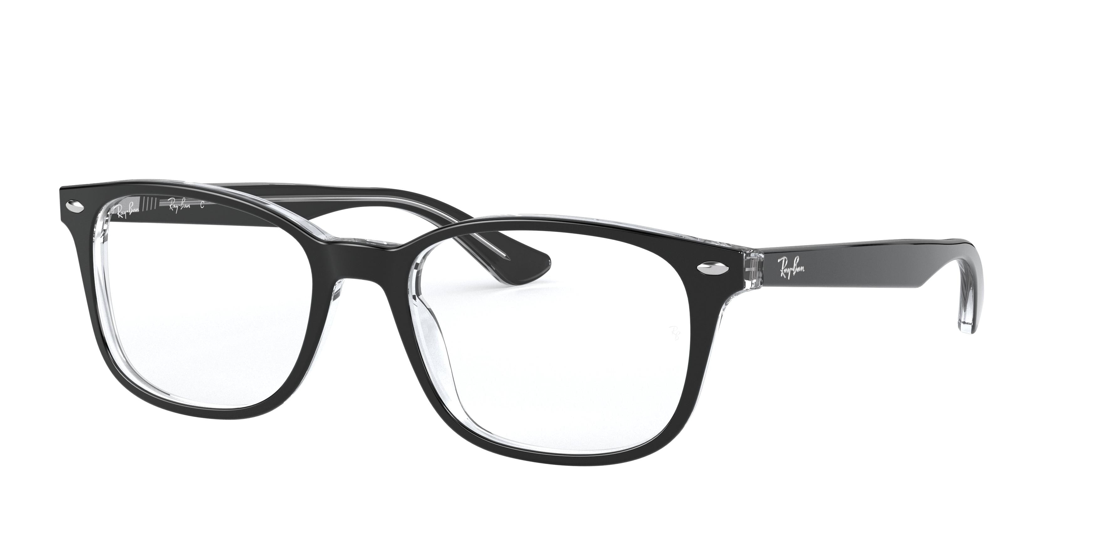 Ray-Ban Optical RX5375 Square Eyeglasses  2034-Black On Transparent 53-145-18 - Color Map Black
