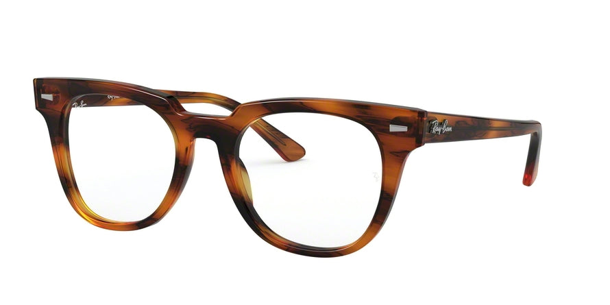 Ray-Ban Optical METEOR RX5377F Square Eyeglasses  2144-STRIPPED RED HAVANA 52-20-150 - Color Map havana