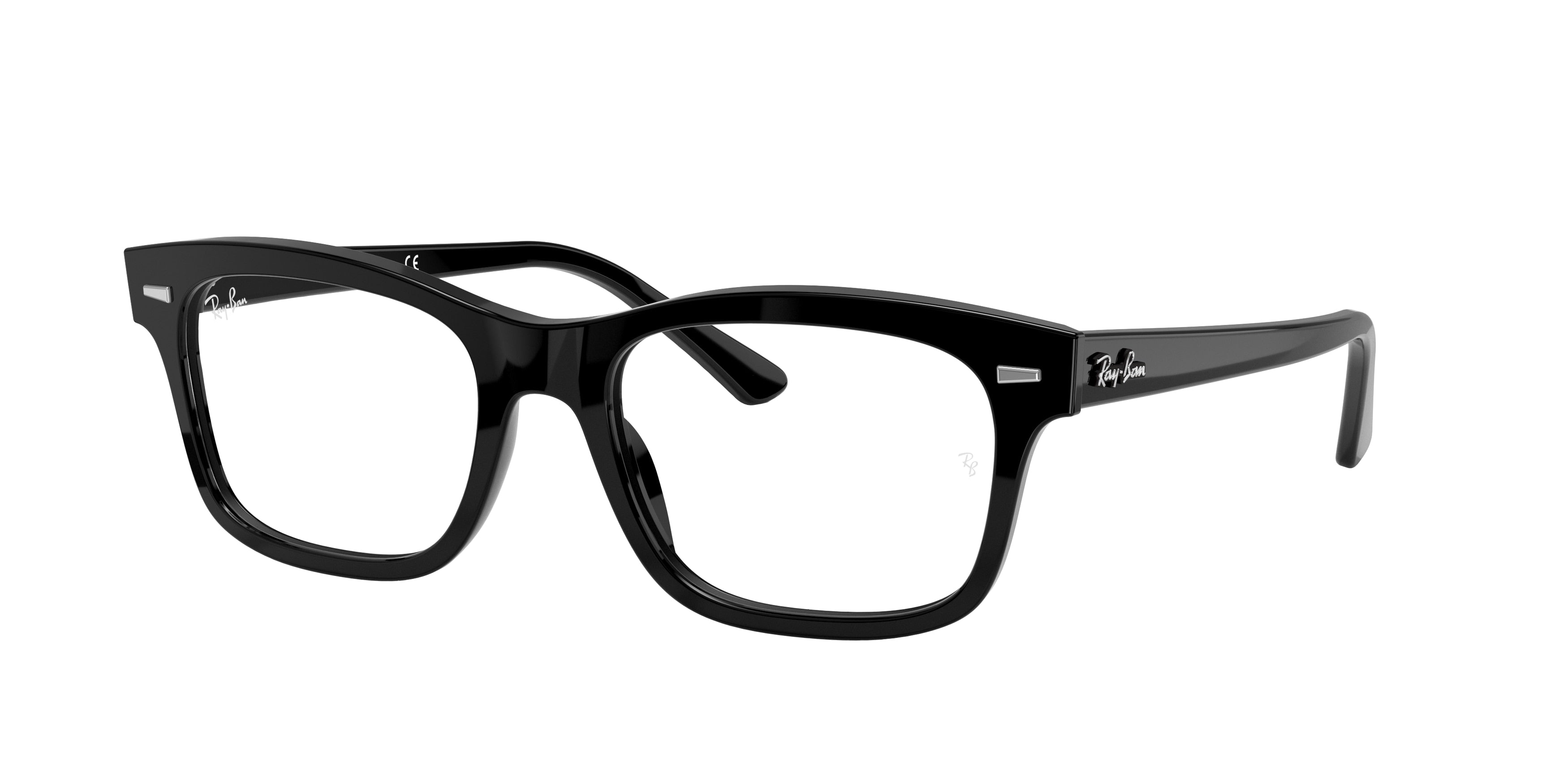 Ray-Ban Optical RX5383F Rectangle Eyeglasses  2000-Black 54-150-19 - Color Map Black