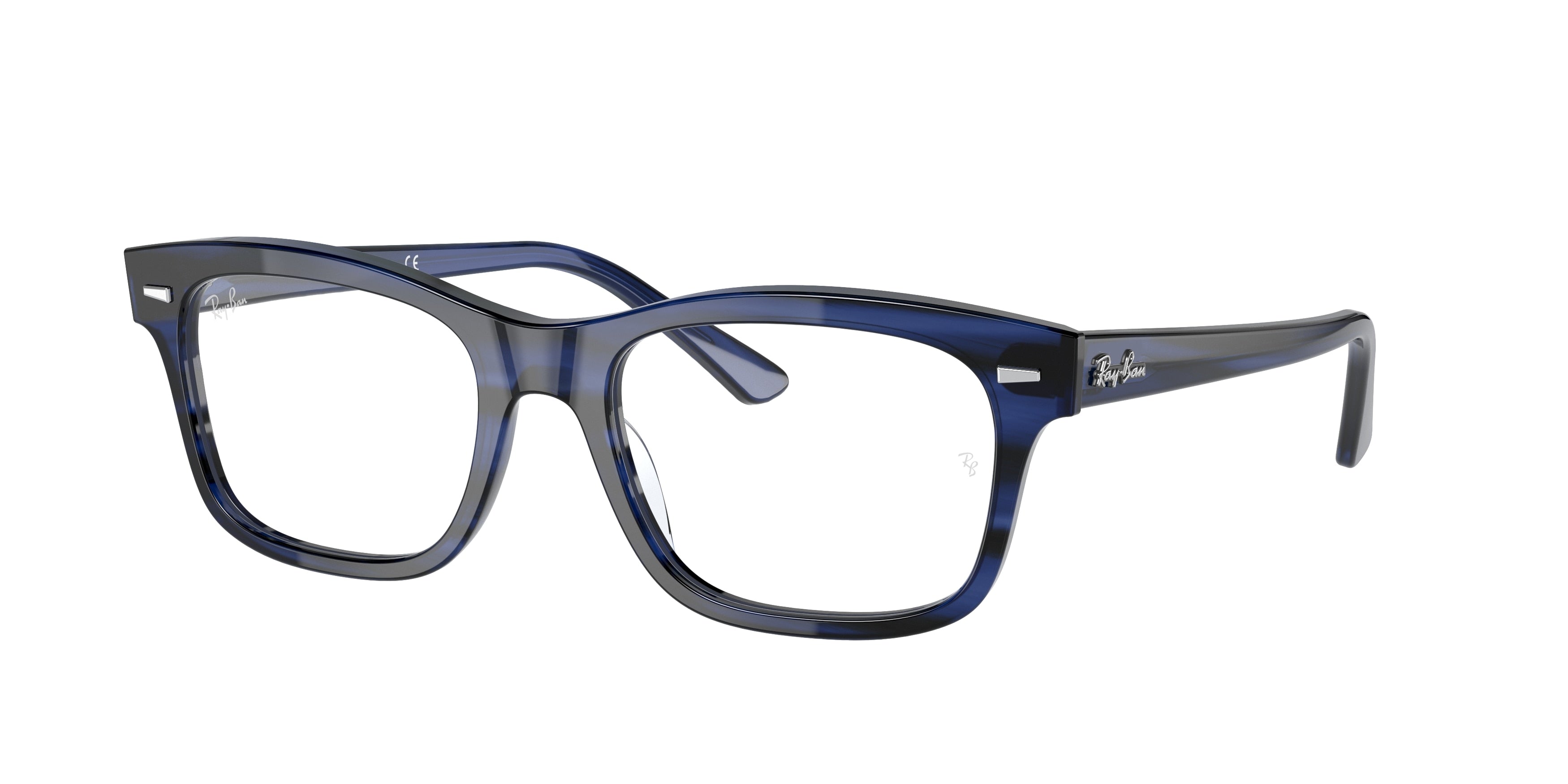 Ray-Ban Optical MR BURBANK RX5383 Rectangle Eyeglasses  8053-Blue 54-150-19 - Color Map Blue