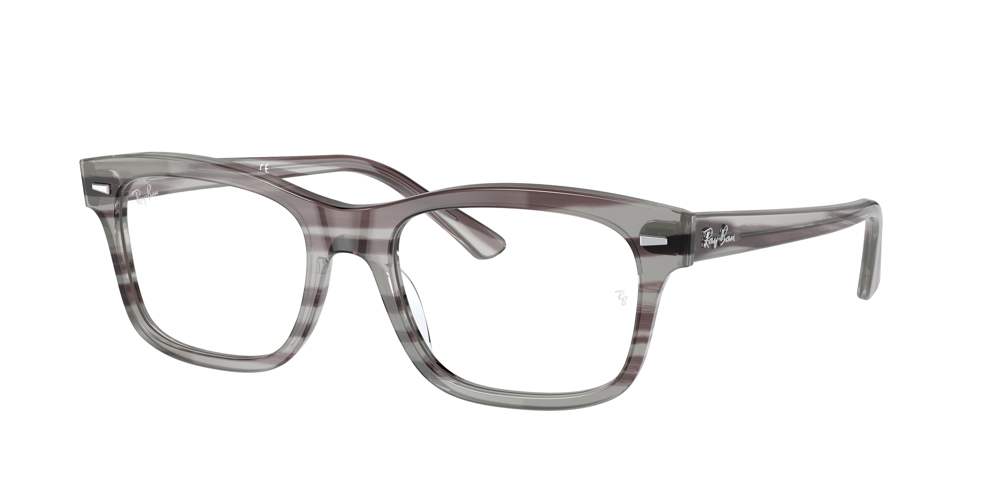 Ray-Ban Optical MR BURBANK RX5383 Rectangle Eyeglasses  8055-Grey 54-150-19 - Color Map Grey