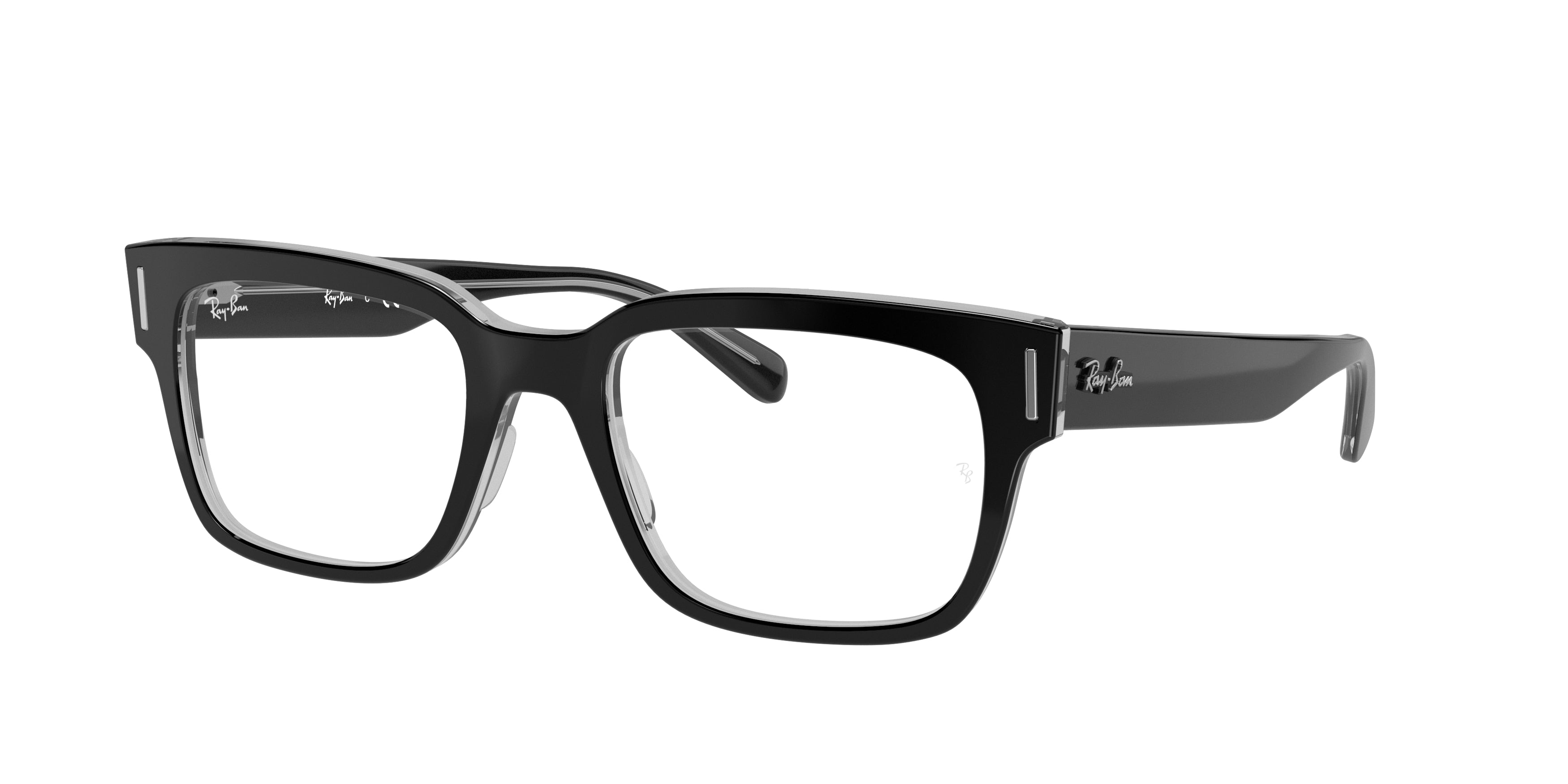 Ray-Ban Optical JEFFREY RX5388 Square Eyeglasses  2034-Black On Transparent 55-150-20 - Color Map Black