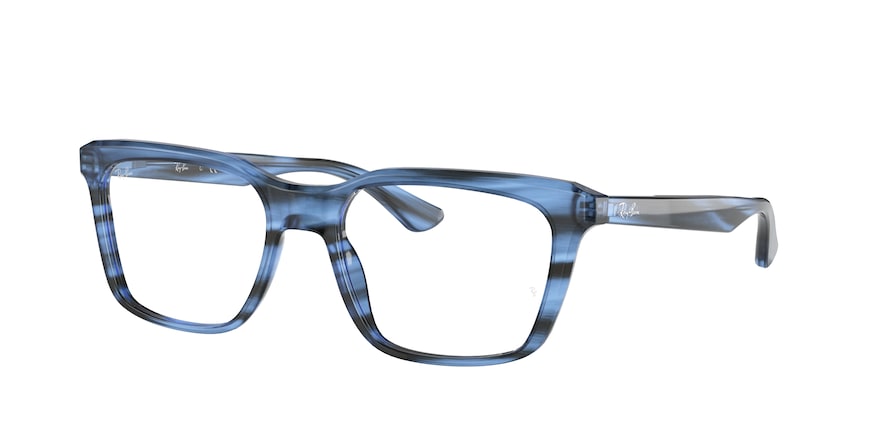 Ray-Ban Optical RX5391F Rectangle Eyeglasses  8053-STRIPED BLUE 53-18-145 - Color Map blue