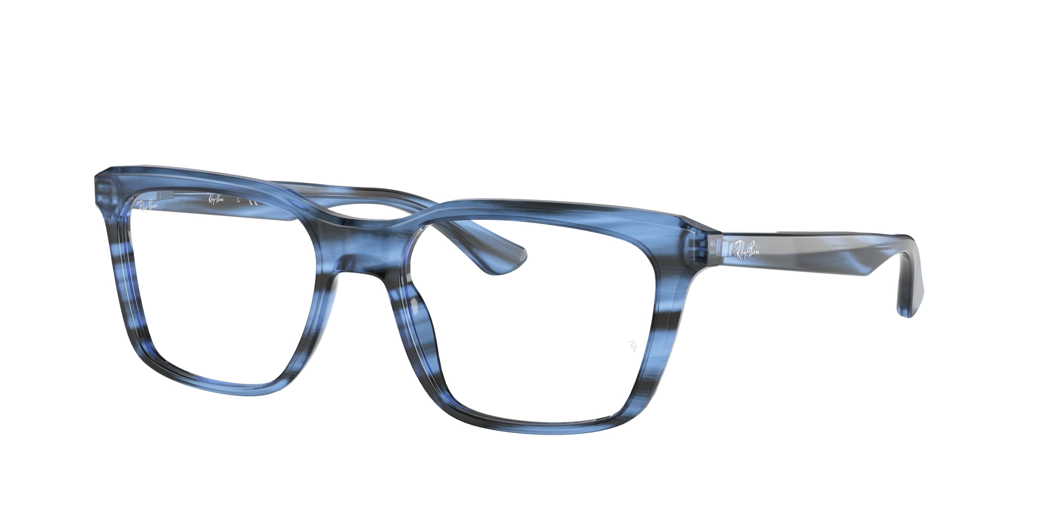 Ray-Ban Optical RX5391 Rectangle Eyeglasses  8053-Striped Blue 51-145-18 - Color Map Blue