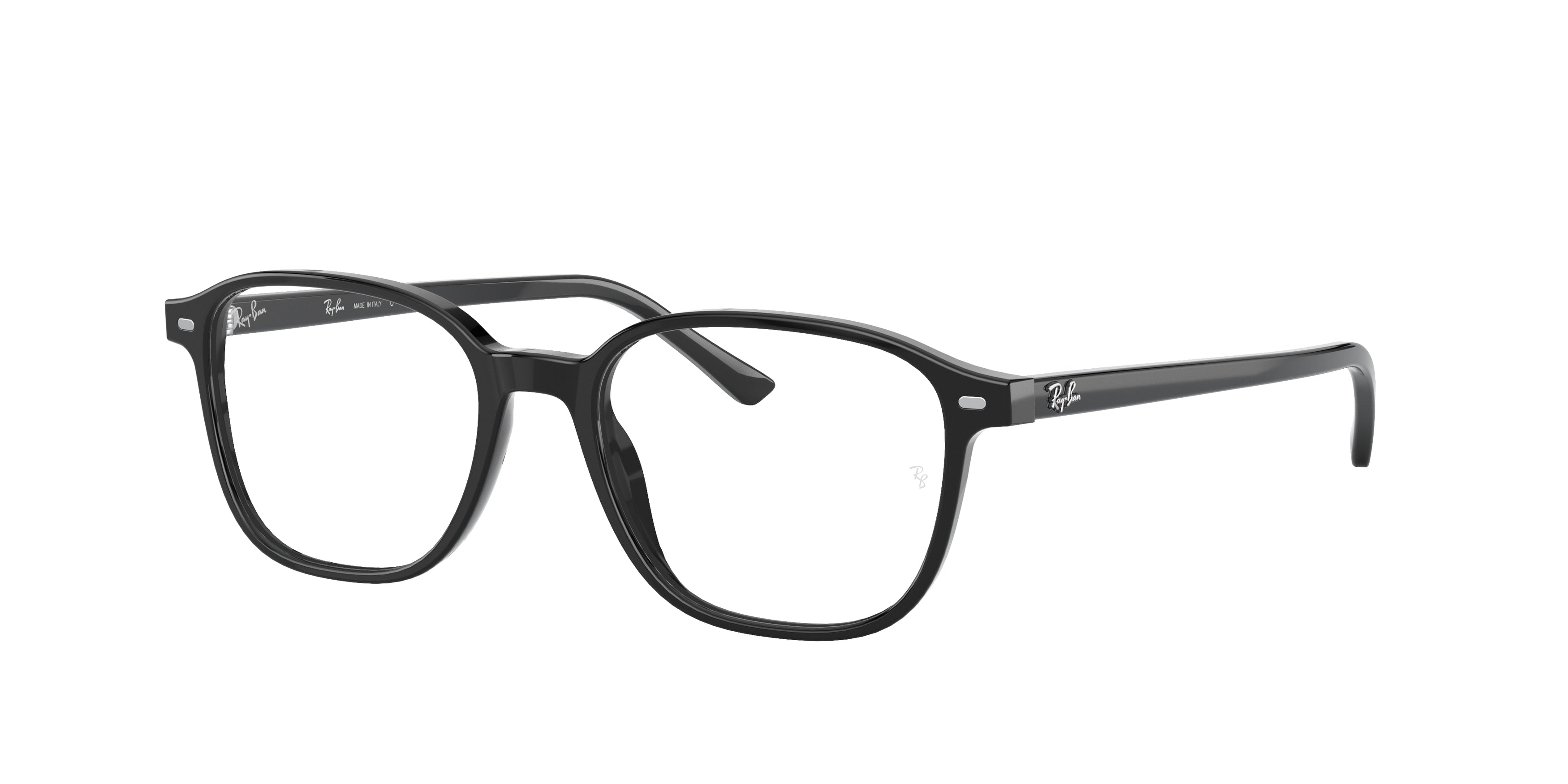 Ray-Ban Optical LEONARD RX5393F Square Eyeglasses  2000-Black 53-145-18 - Color Map Black