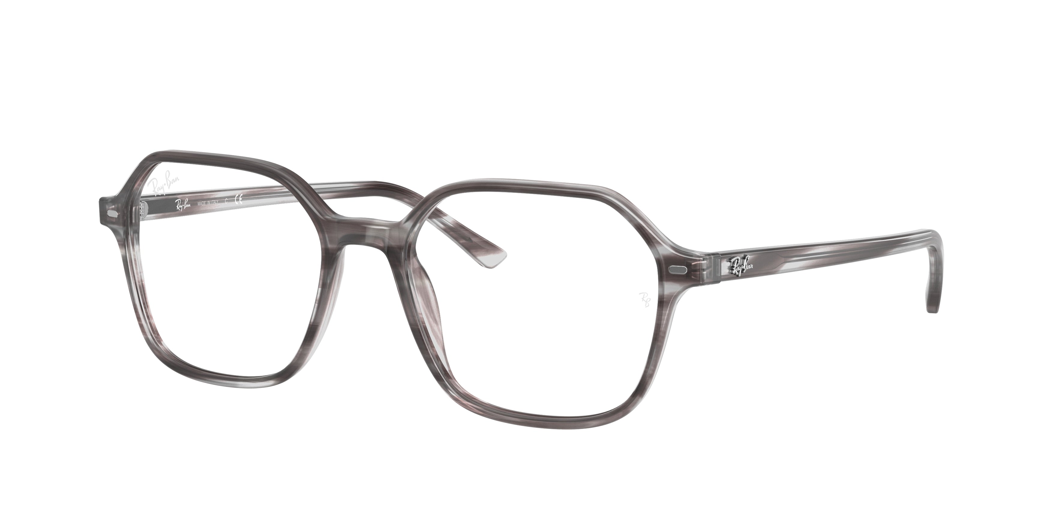 Ray-Ban Optical JOHN RX5394 Square Eyeglasses  8055-Striped Grey 49-140-18 - Color Map Grey