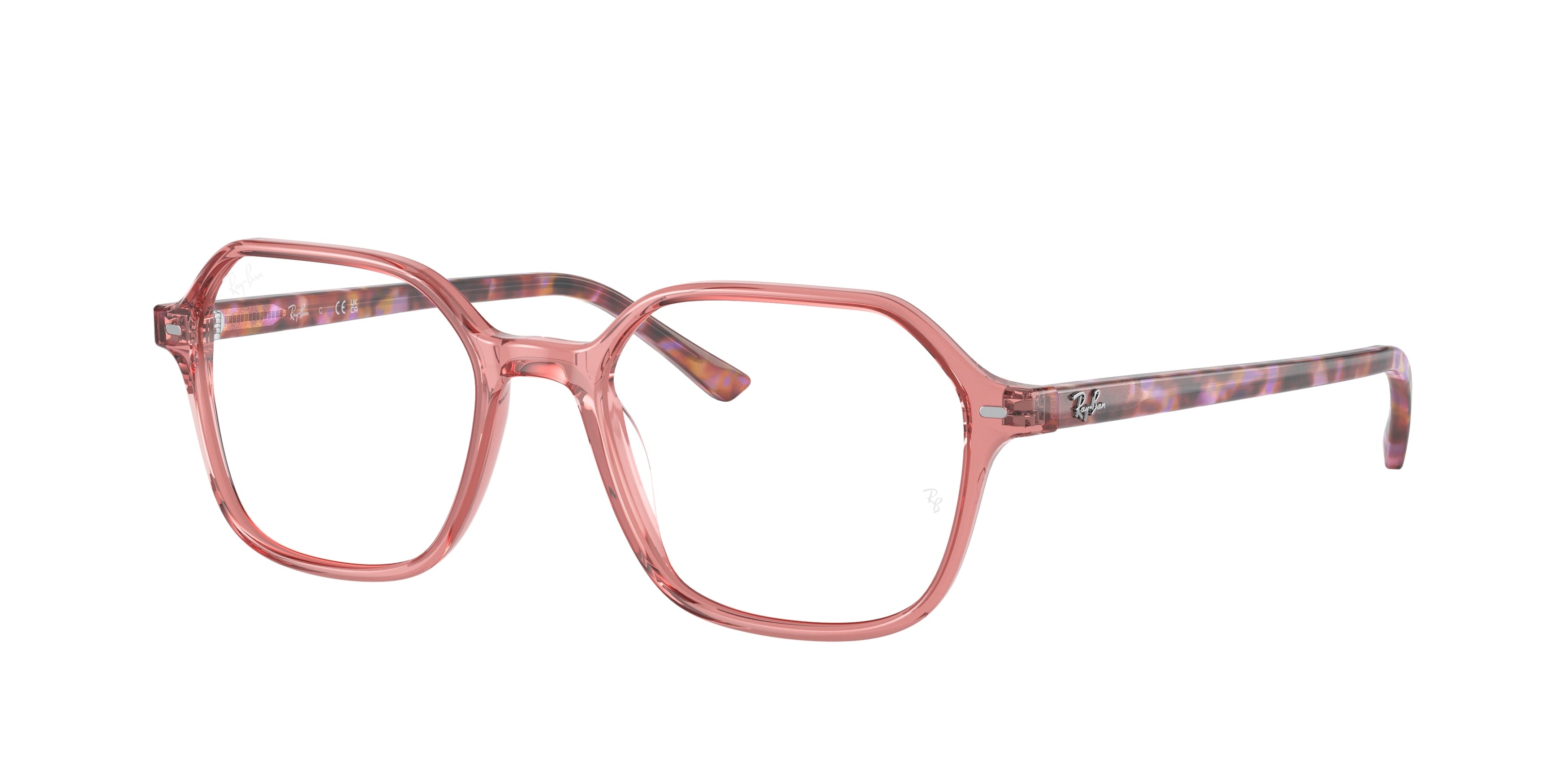 Ray-Ban Optical JOHN RX5394 Square Eyeglasses  8229-Transparent Pink 51-145-18 - Color Map Pink