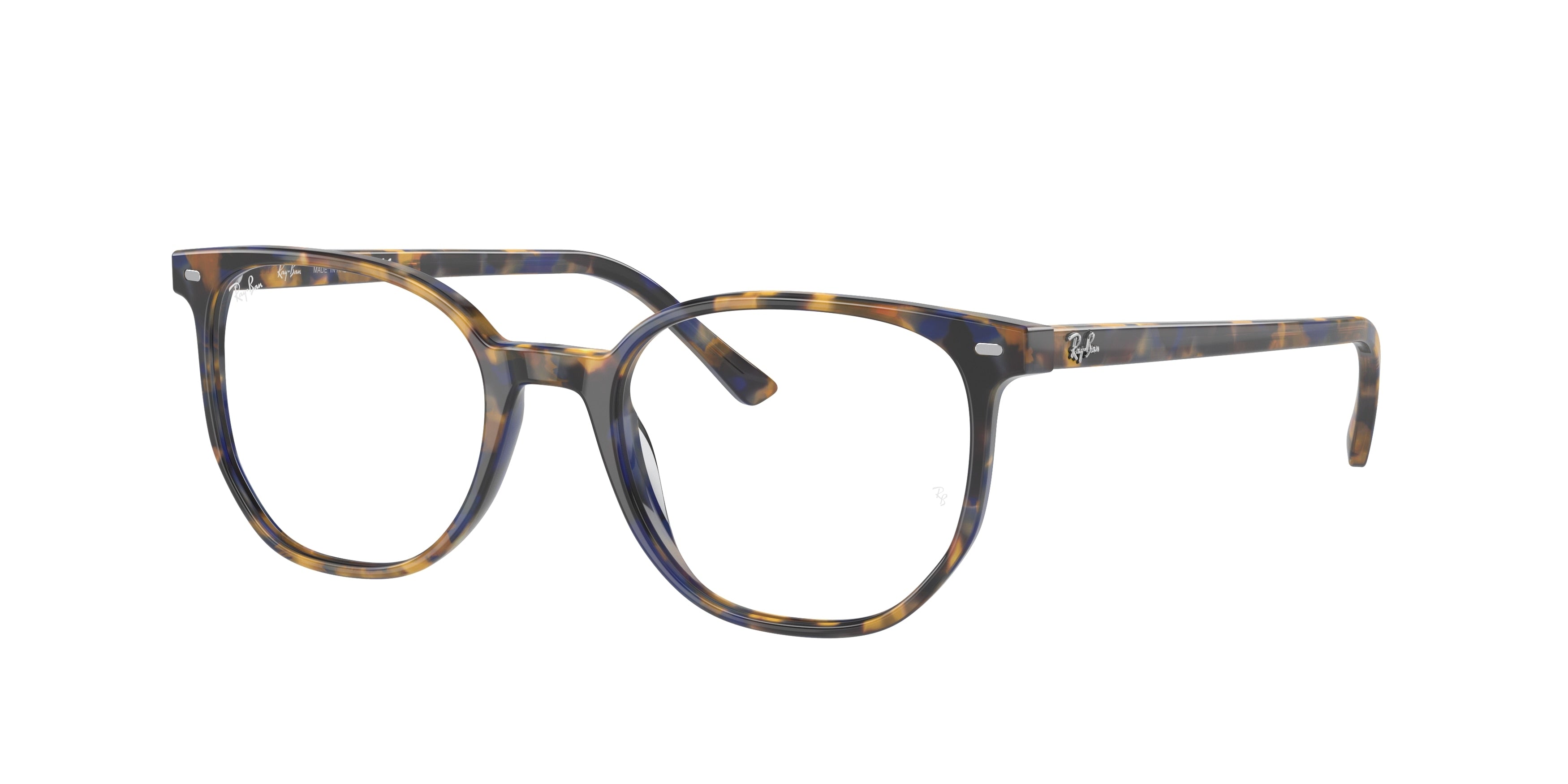 Ray-Ban Optical ELLIOT RX5397 Irregular Eyeglasses  8174-Yellow & Blue Havana 52-145-19 - Color Map Yellow