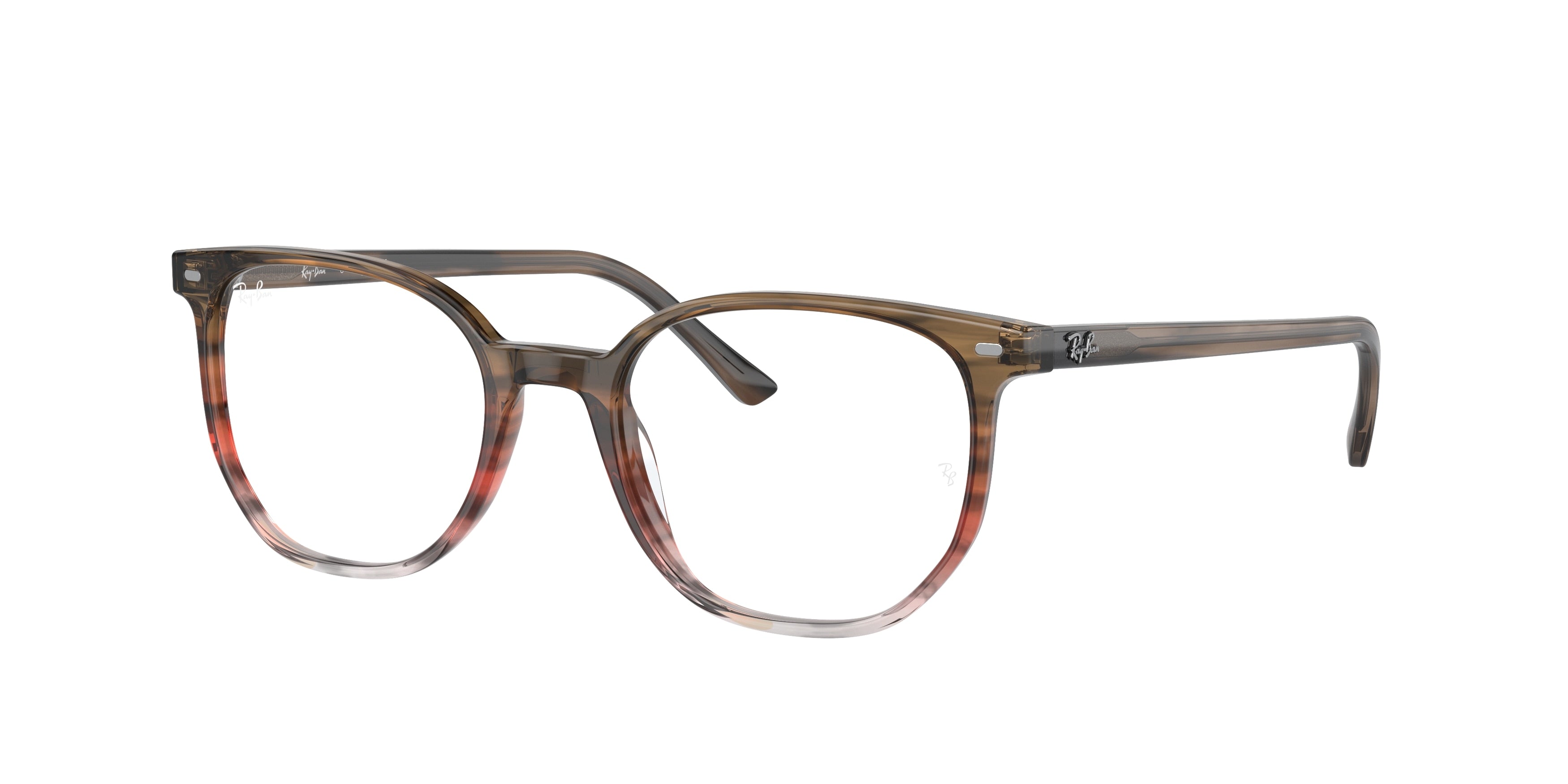 Ray-Ban Optical ELLIOT RX5397 Irregular Eyeglasses  8251-Striped Brown & Red 50-145-19 - Color Map Brown