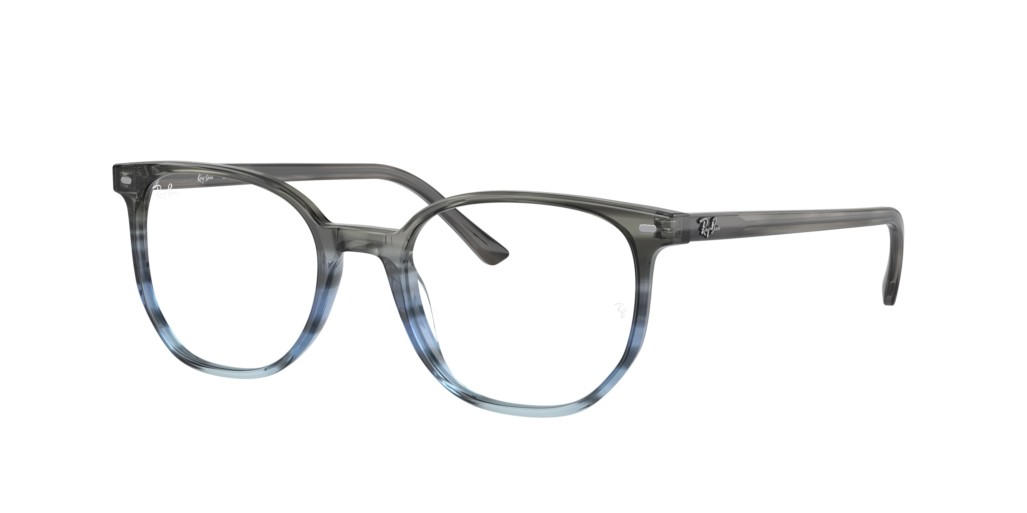 Ray-Ban Optical ELLIOT RX5397 Irregular Eyeglasses  8254-Striped Grey & Blue 50-145-19 - Color Map Blue