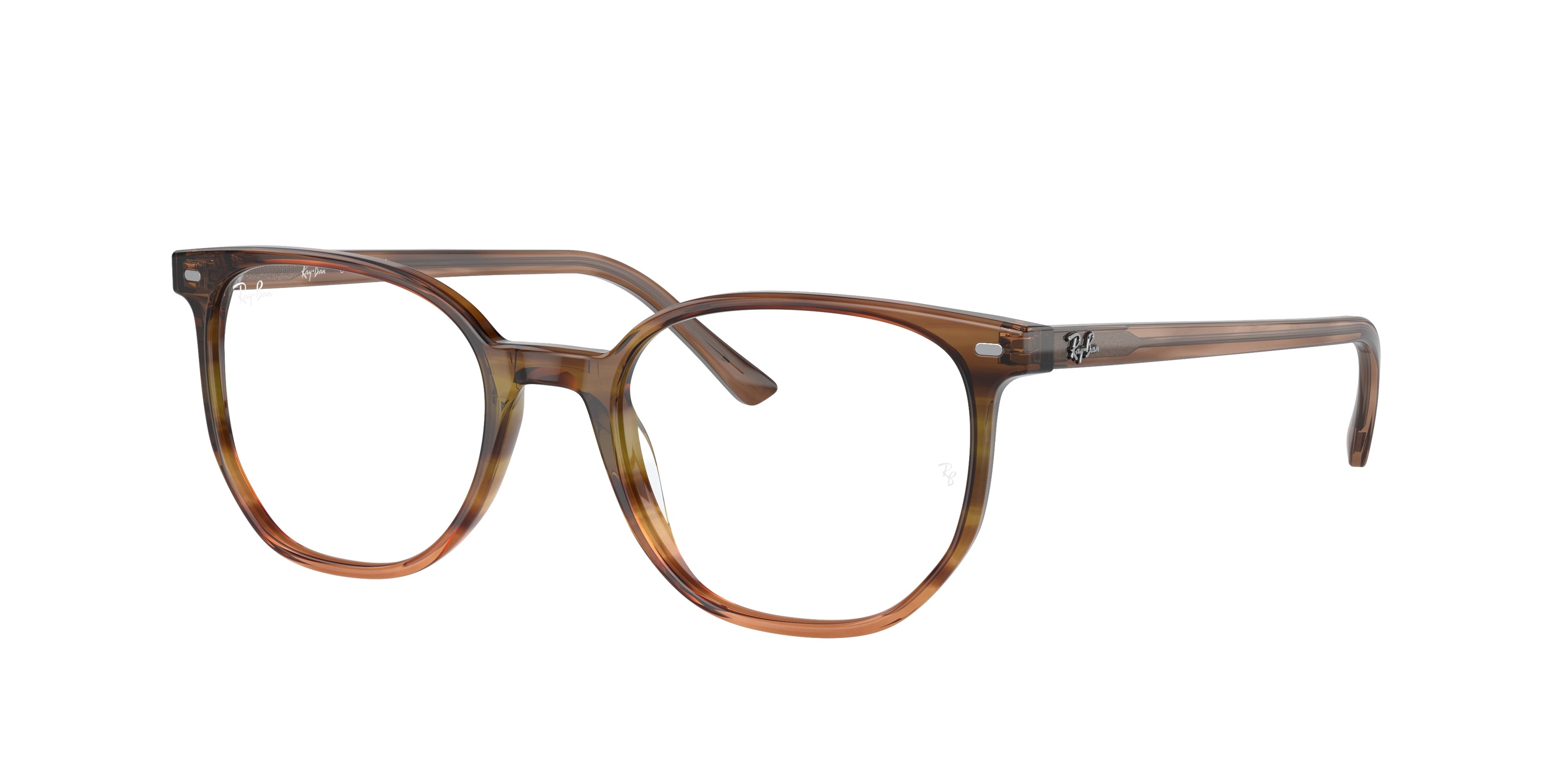 Ray-Ban Optical ELLIOT RX5397 Irregular Eyeglasses  8255-Striped Brown & Green 50-145-19 - Color Map Brown