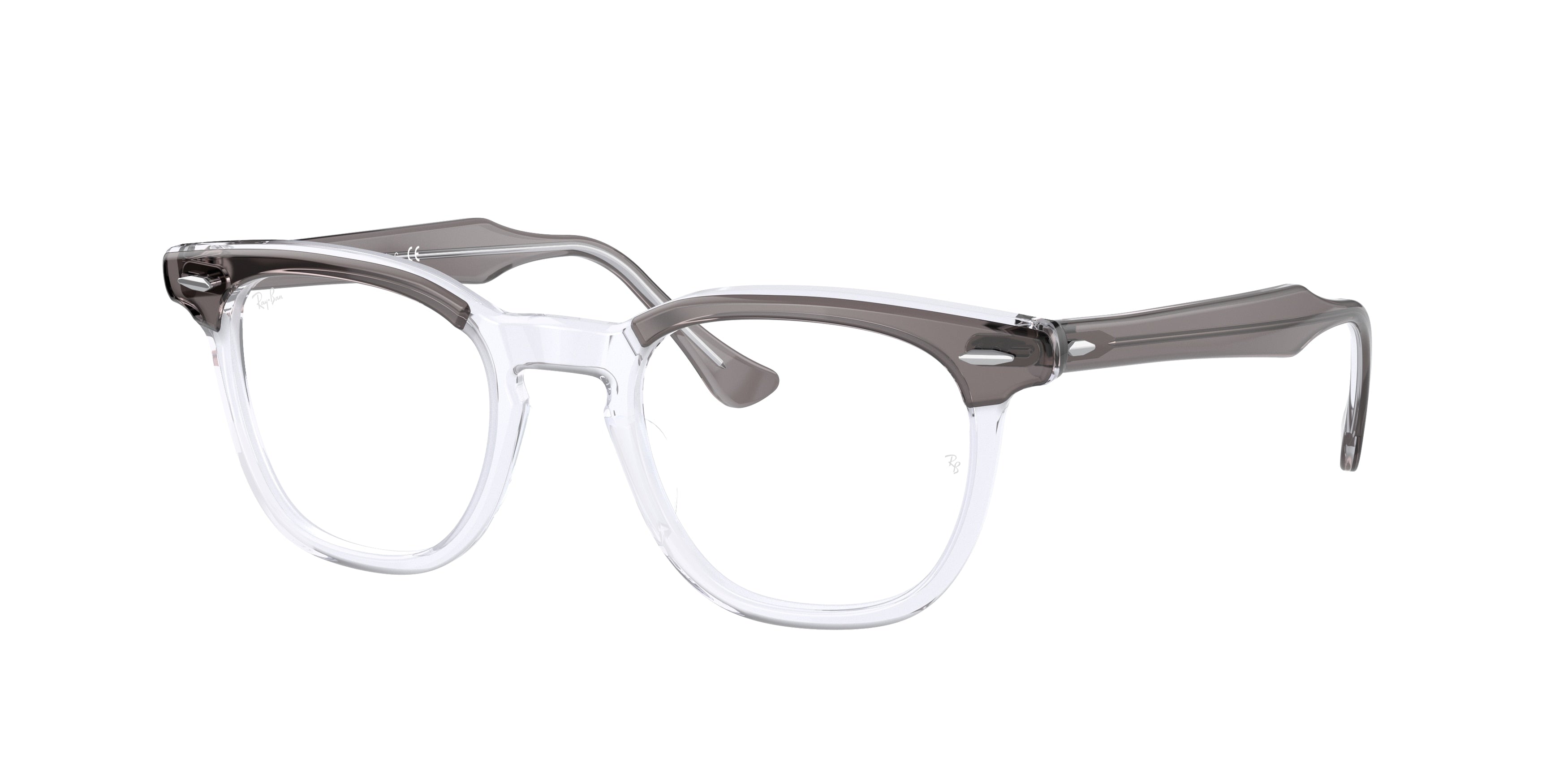Ray-Ban Optical HAWKEYE RX5398F Square Eyeglasses  8111-Grey On Transparent 50-145-21 - Color Map Grey