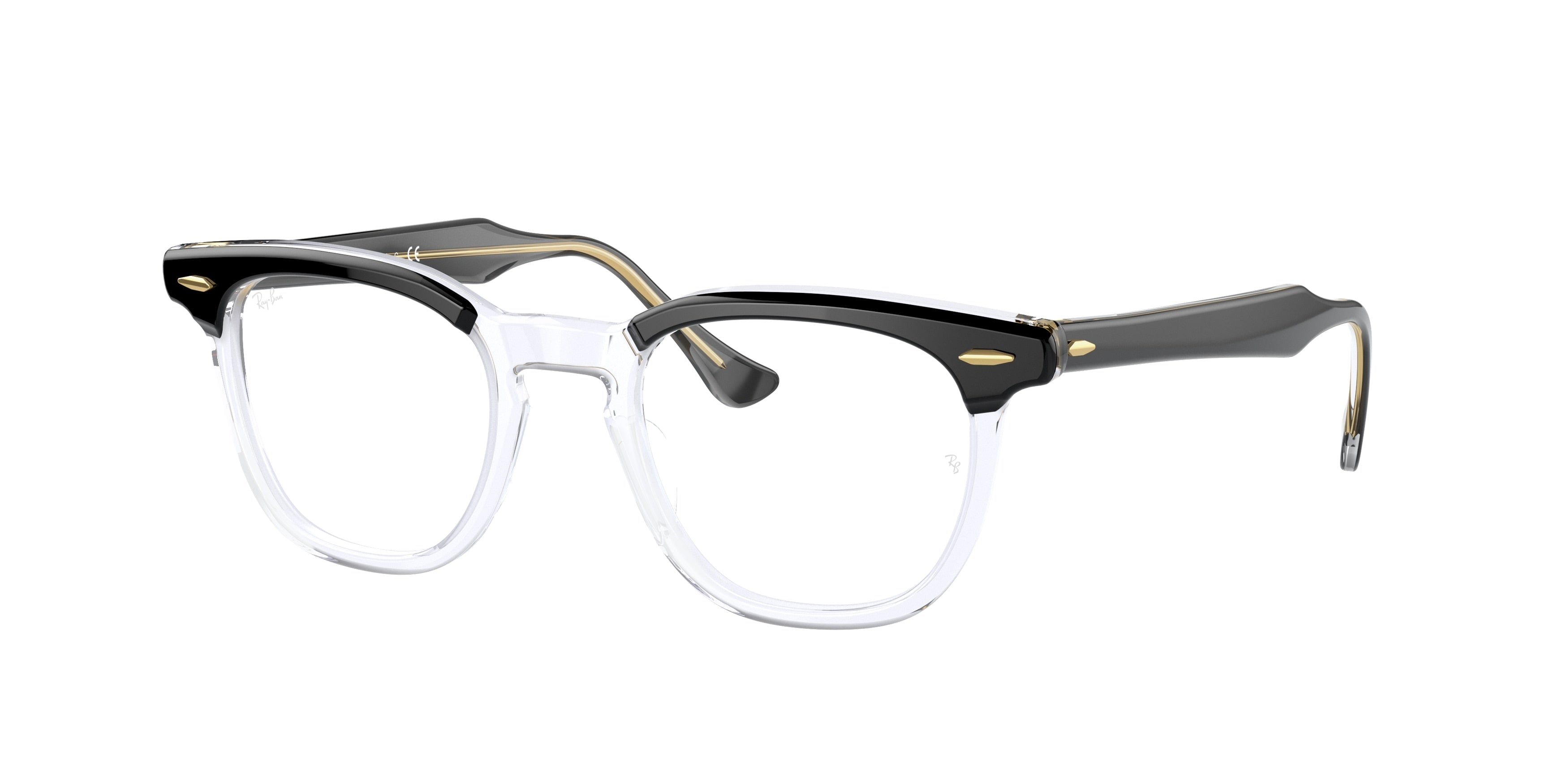 Ray-Ban Optical HAWKEYE RX5398 Square Eyeglasses  2034-Black On Transparent 50-145-21 - Color Map Black