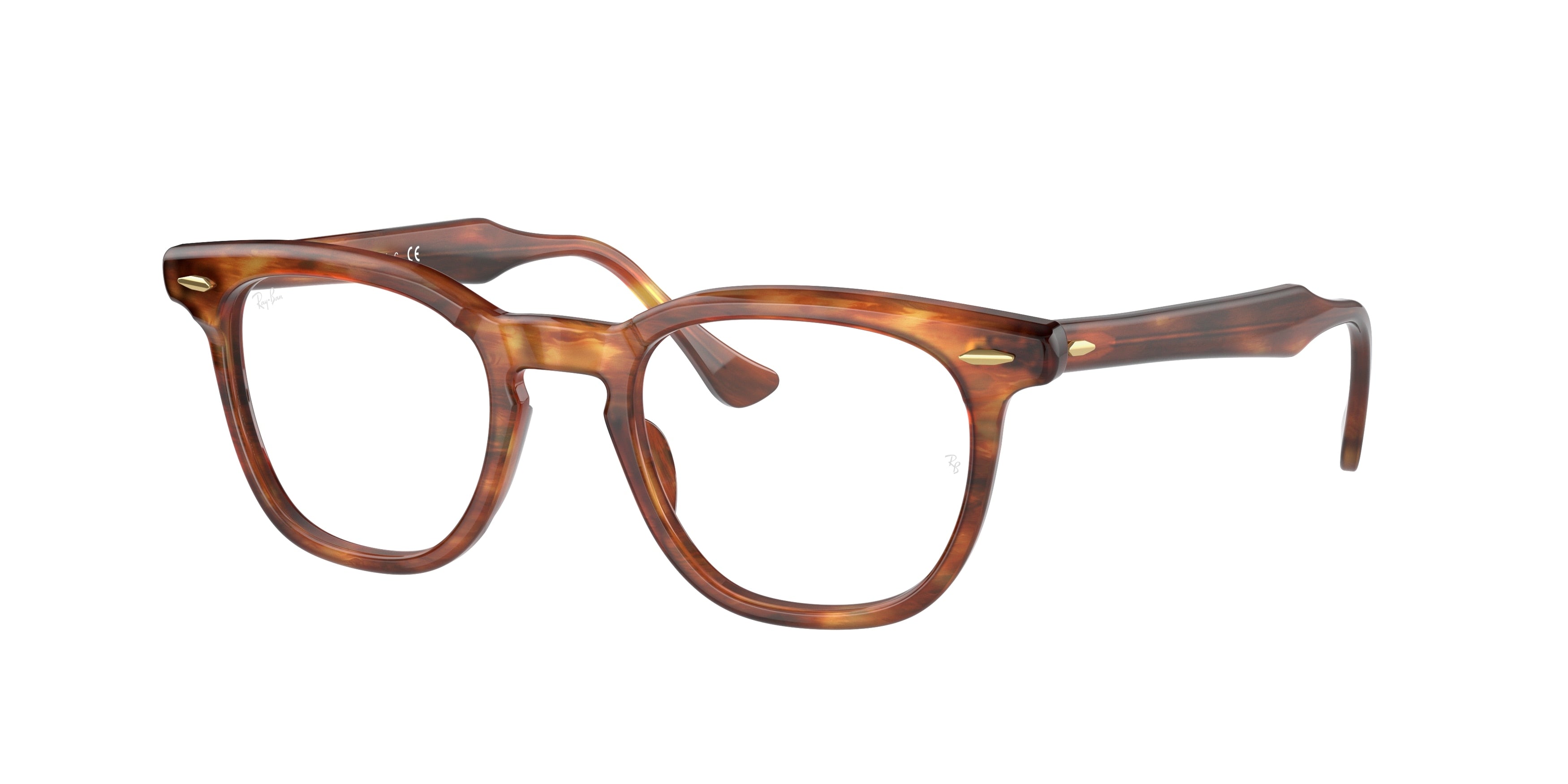 Ray-Ban Optical HAWKEYE RX5398 Square Eyeglasses  2144-Striped Havana 48-145-21 - Color Map Brown