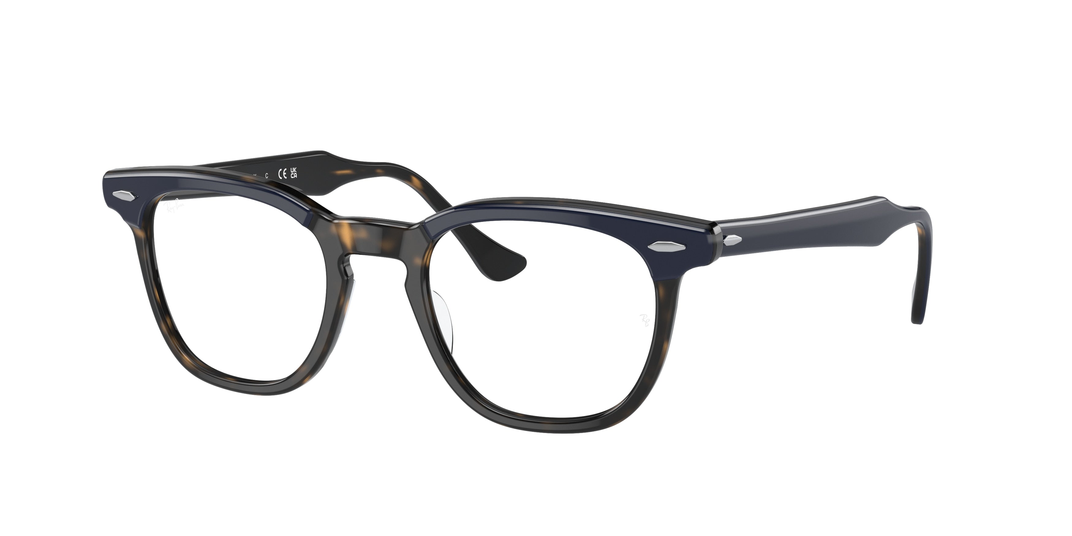 Ray-Ban Optical HAWKEYE RX5398 Square Eyeglasses  8283-Blue On Havana 50-145-21 - Color Map Blue