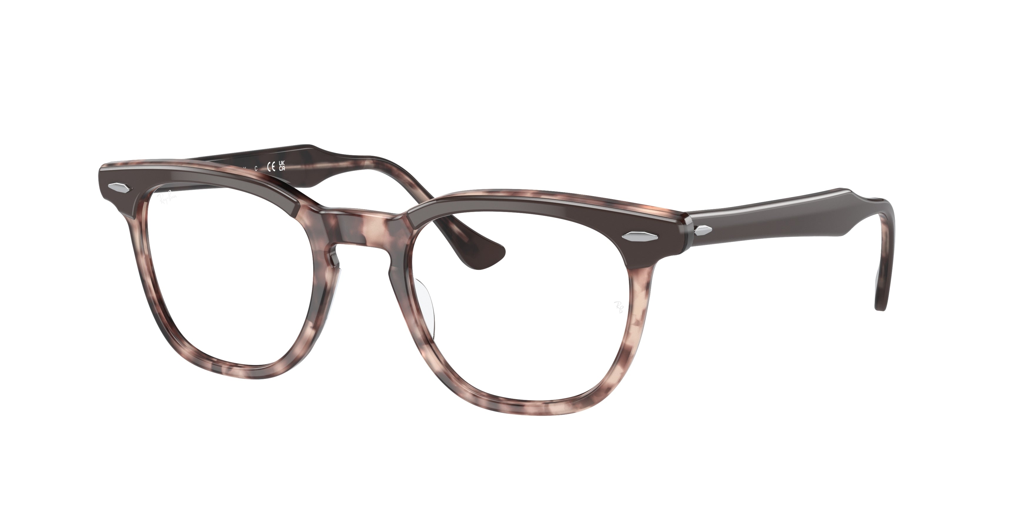 Ray-Ban Optical HAWKEYE RX5398 Square Eyeglasses  8284-Brown On Pink Havana 50-145-21 - Color Map Brown