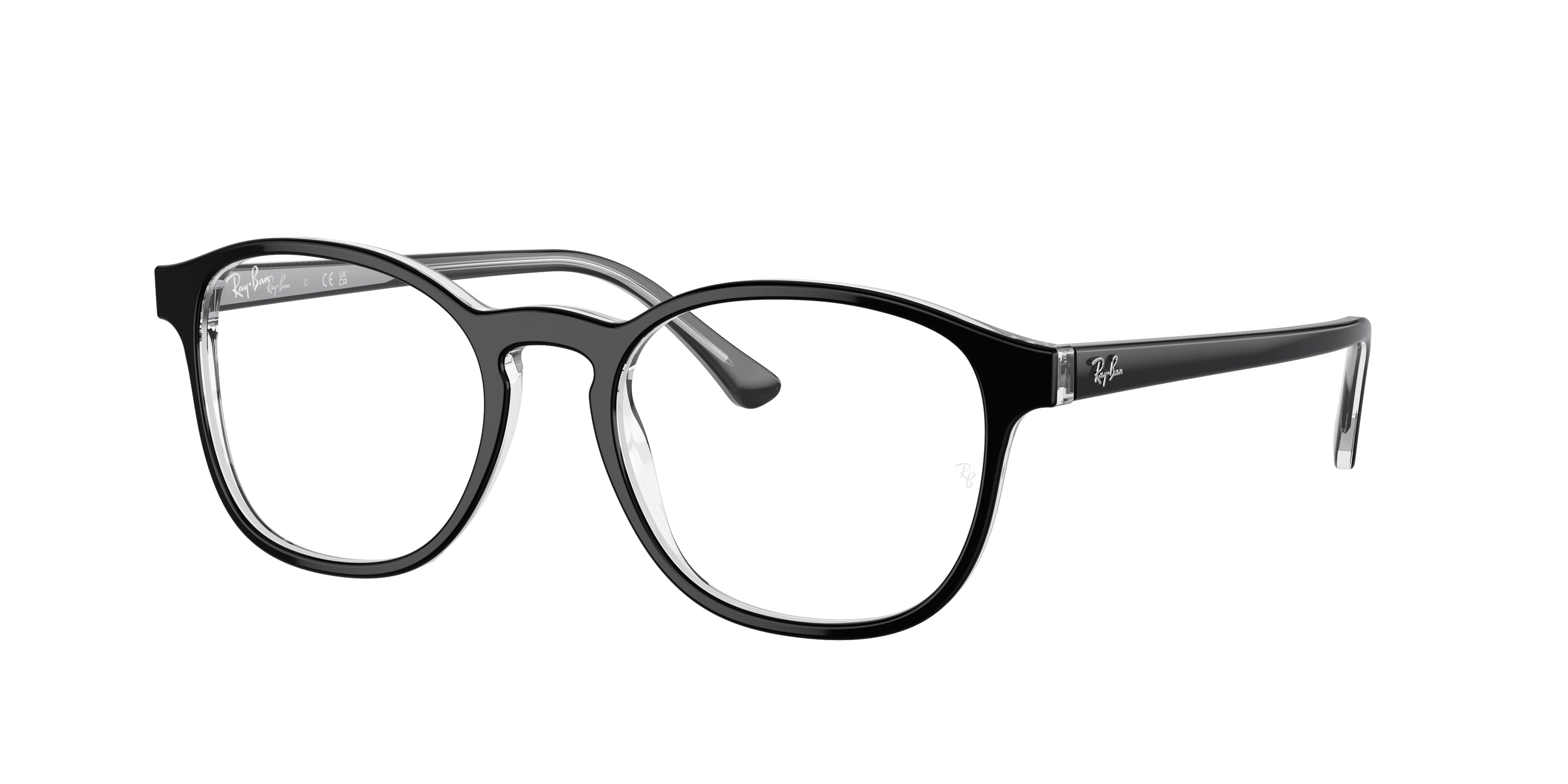 Ray-Ban Optical RX5417F Phantos Eyeglasses  2034-Black On Transparent 52-145-19 - Color Map Black