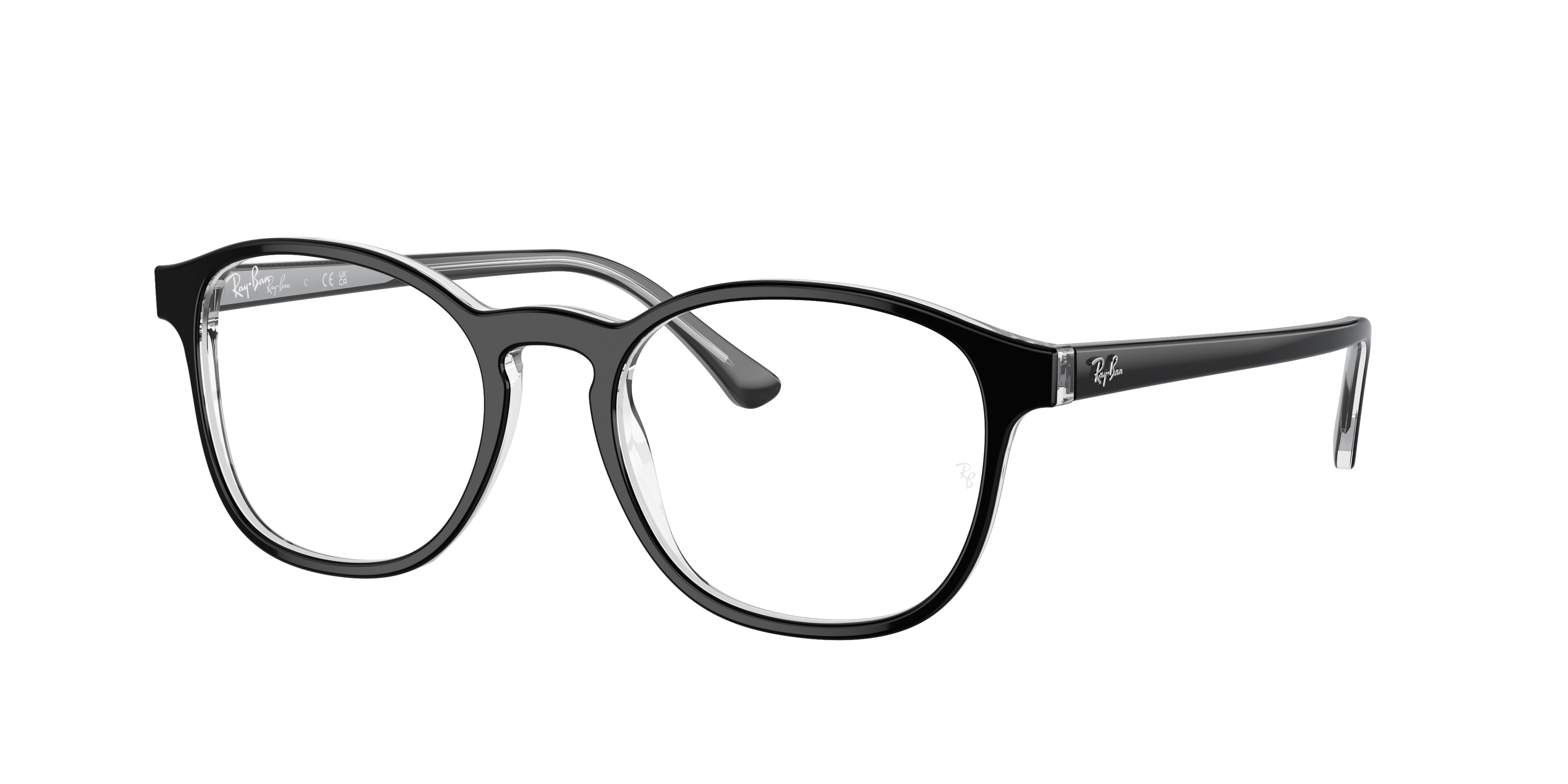 Ray-Ban Optical RX5417 Phantos Eyeglasses  2034-Black On Transparent 52-145-19 - Color Map Black