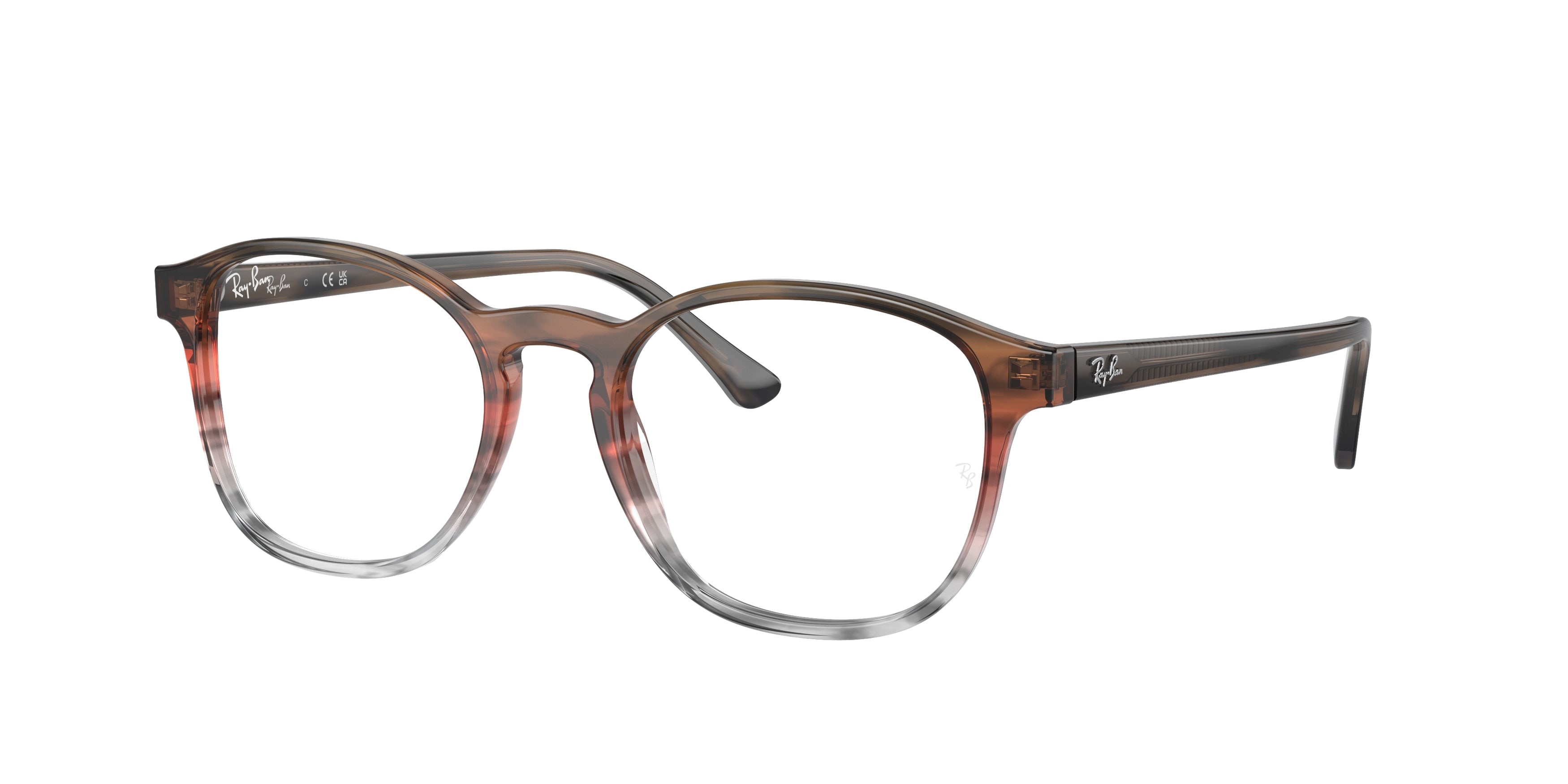 Ray-Ban Optical RX5417 Phantos Eyeglasses  8251-Striped Brown & Red 52-145-19 - Color Map Brown