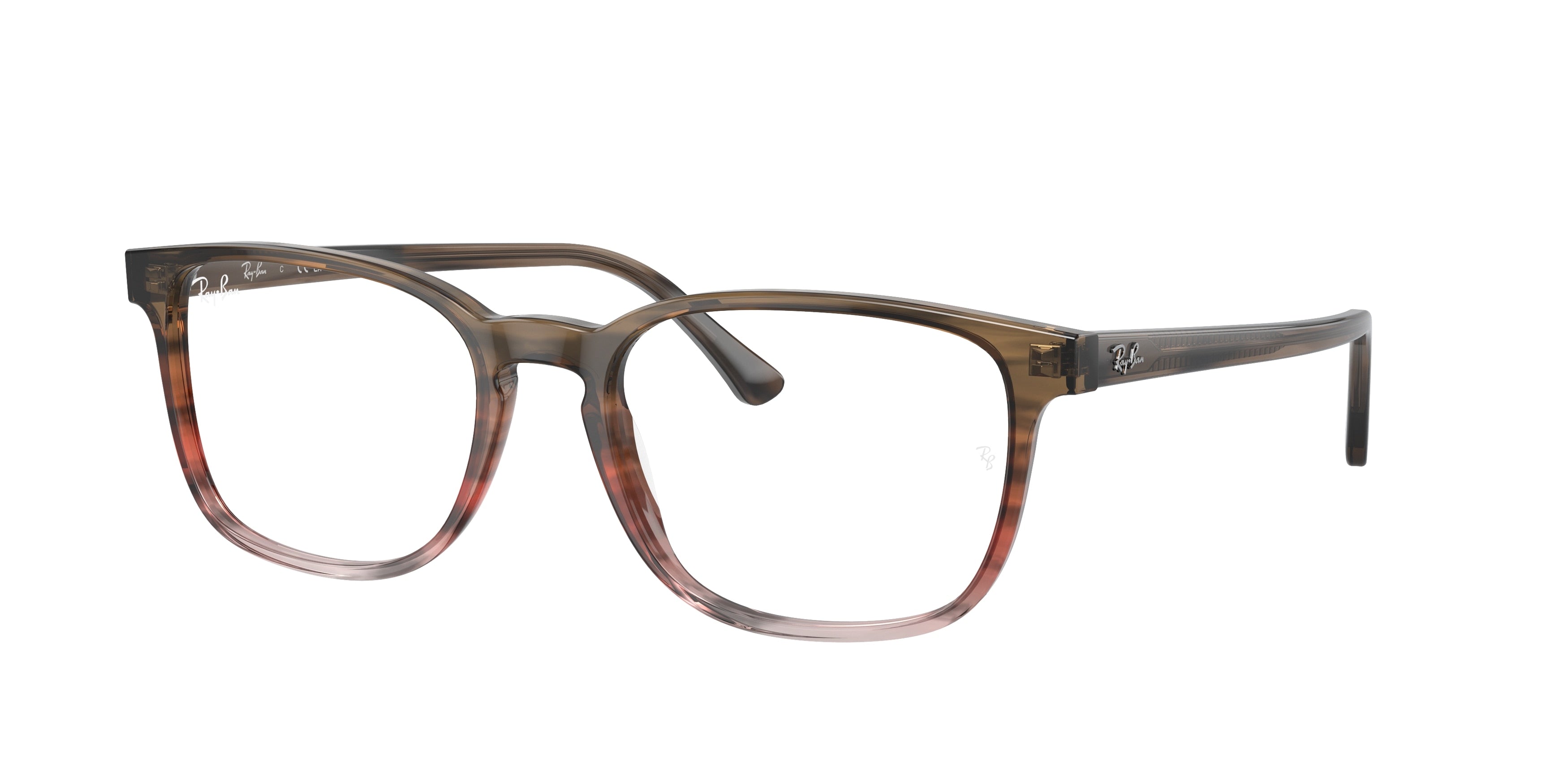 Ray-Ban Optical RX5418F Pillow Eyeglasses  8251-Striped Brown & Red 54-150-20 - Color Map Brown