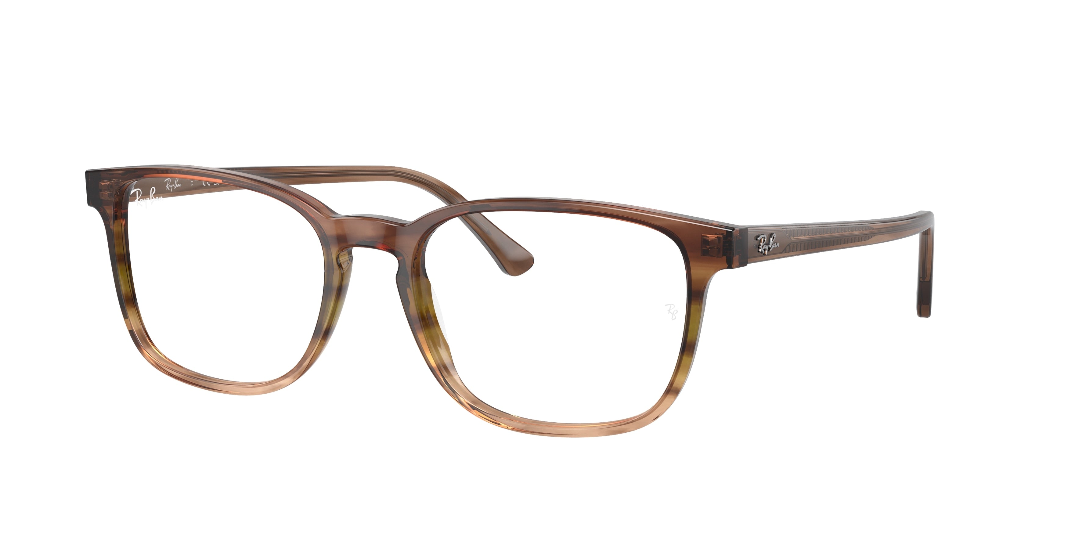 Ray-Ban Optical RX5418F Pillow Eyeglasses  8255-Striped Brown & Green 54-150-20 - Color Map Brown