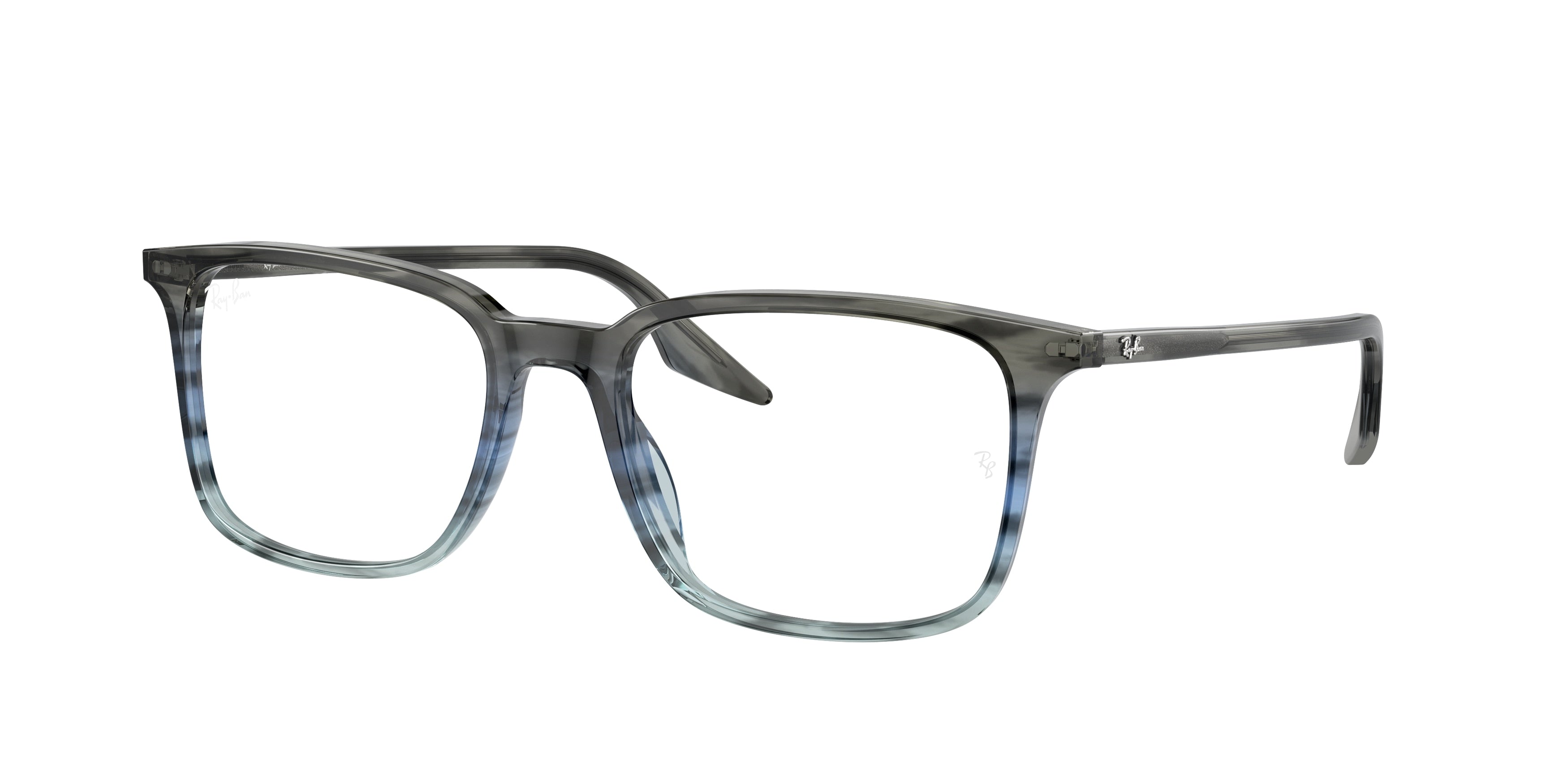 Ray-Ban Optical RX5421 Rectangle Eyeglasses  8254-Striped Grey & Blue 55-145-19 - Color Map Blue
