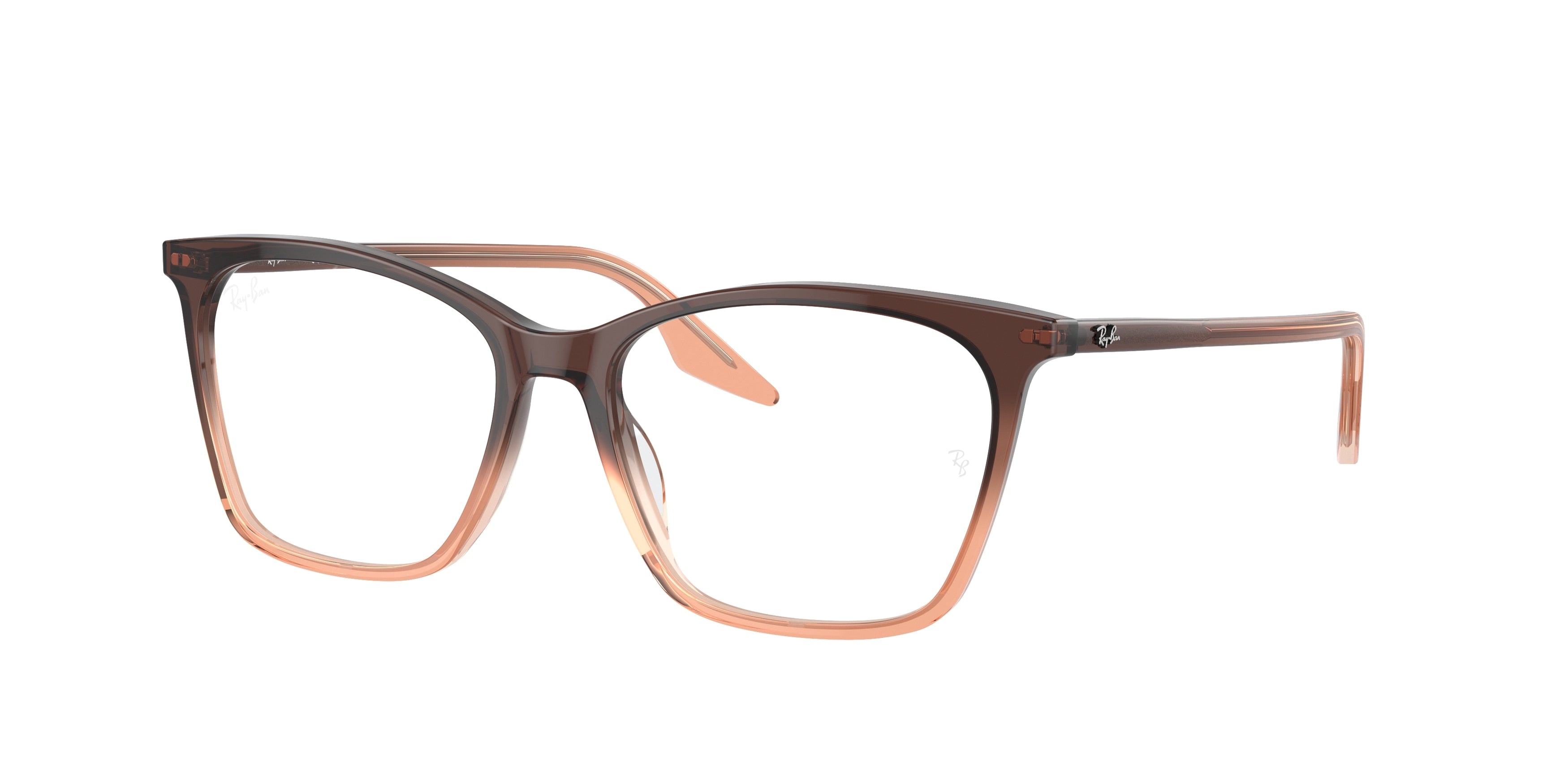 Ray-Ban Optical RX5422 Cat Eye Eyeglasses  8312-Brown & Orange 54-145-16 - Color Map Clear