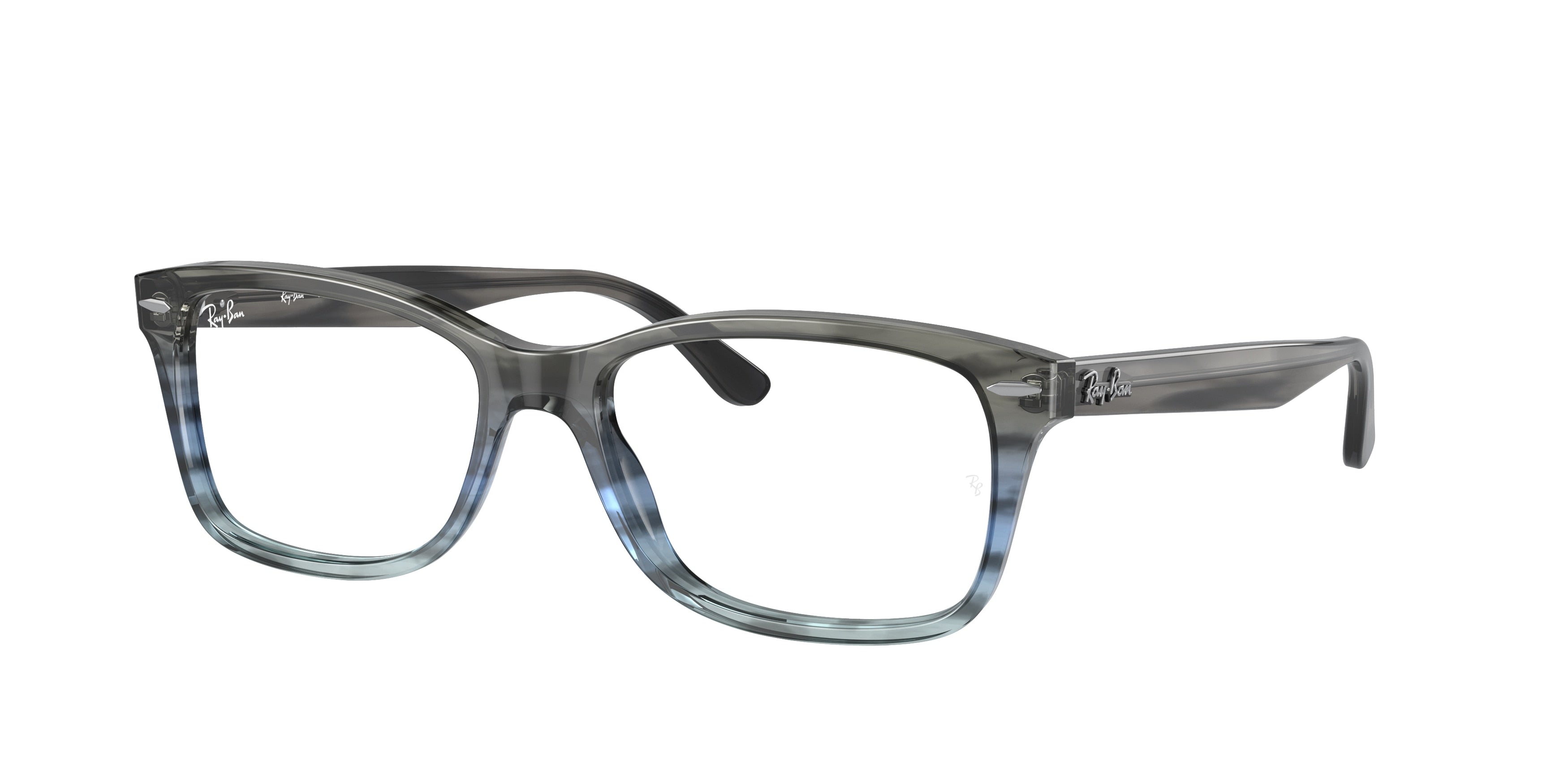 Ray-Ban Optical RX5428 Square Eyeglasses  8254-Striped Grey & Blue 55-145-17 - Color Map Blue
