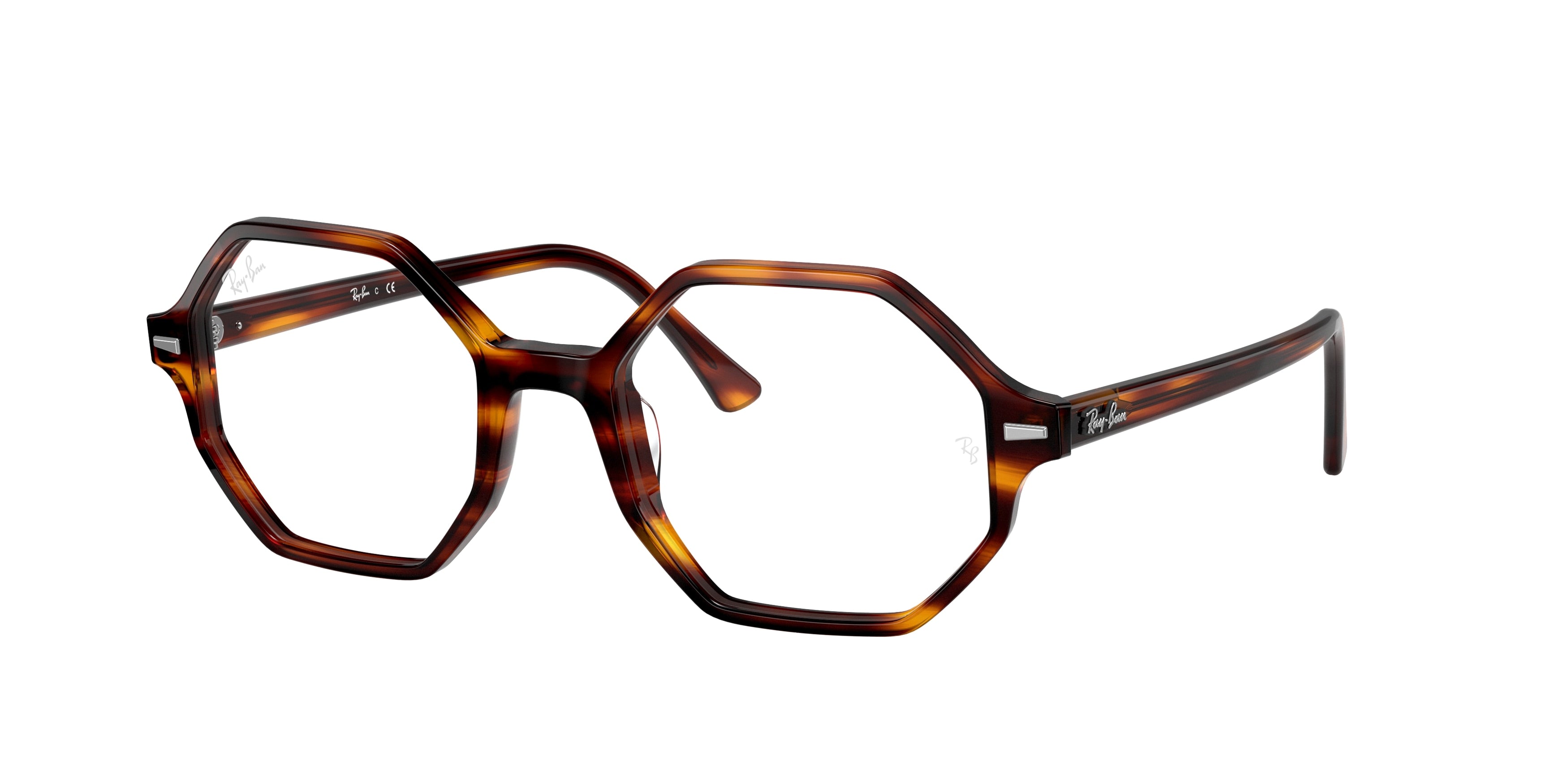 Ray-Ban Optical BRITT RX5472 Irregular Eyeglasses  2144-Striped Havana 54-140-20 - Color Map Brown