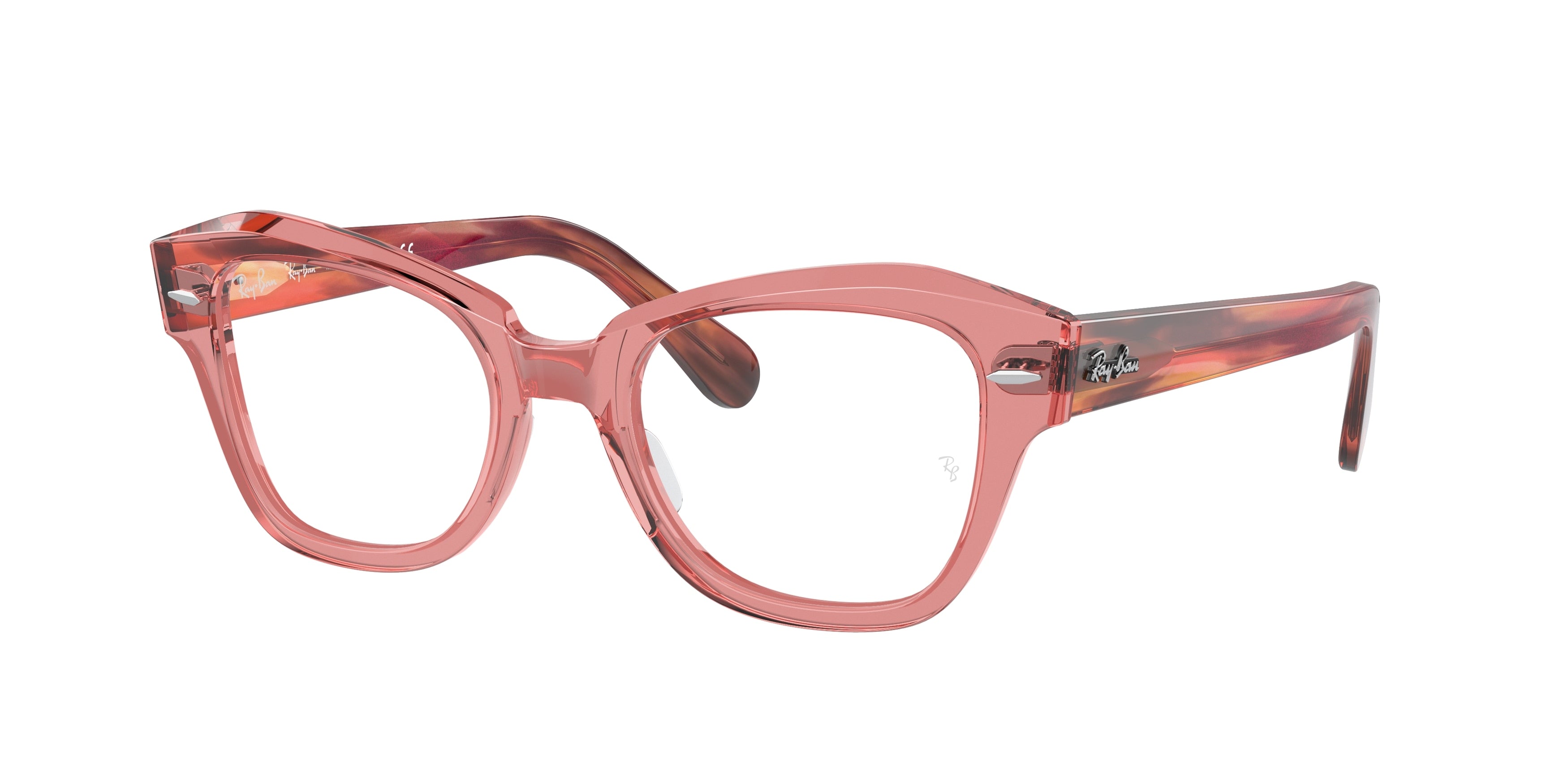 Ray-Ban Optical STATE STREET RX5486 Irregular Eyeglasses  8177-Transparent Pink 48-145-20 - Color Map Pink