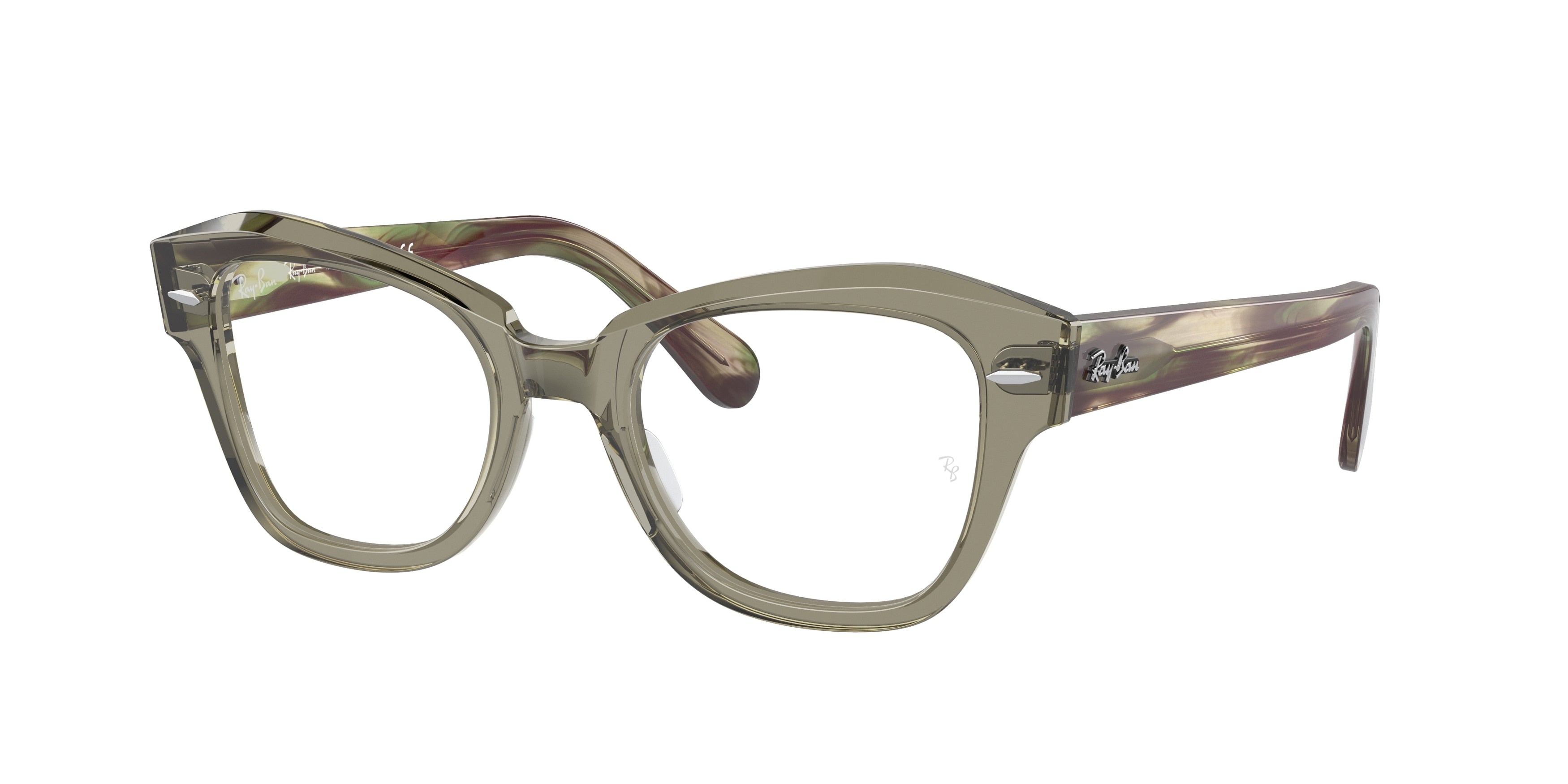 Ray-Ban Optical STATE STREET RX5486 Irregular Eyeglasses  8178-Transparent Green 48-145-20 - Color Map Green