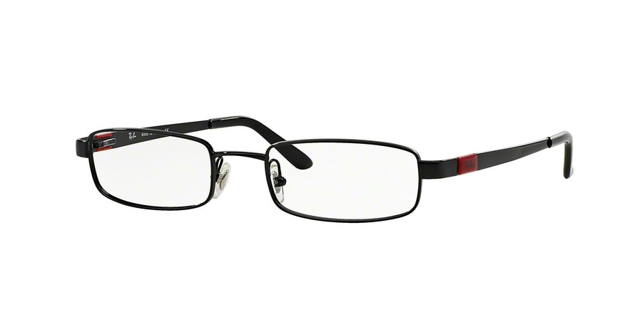 Ray-Ban Optical RX6076 Rectangle Eyeglasses  2509-SHINY BLACK 51-19-135 - Color Map black
