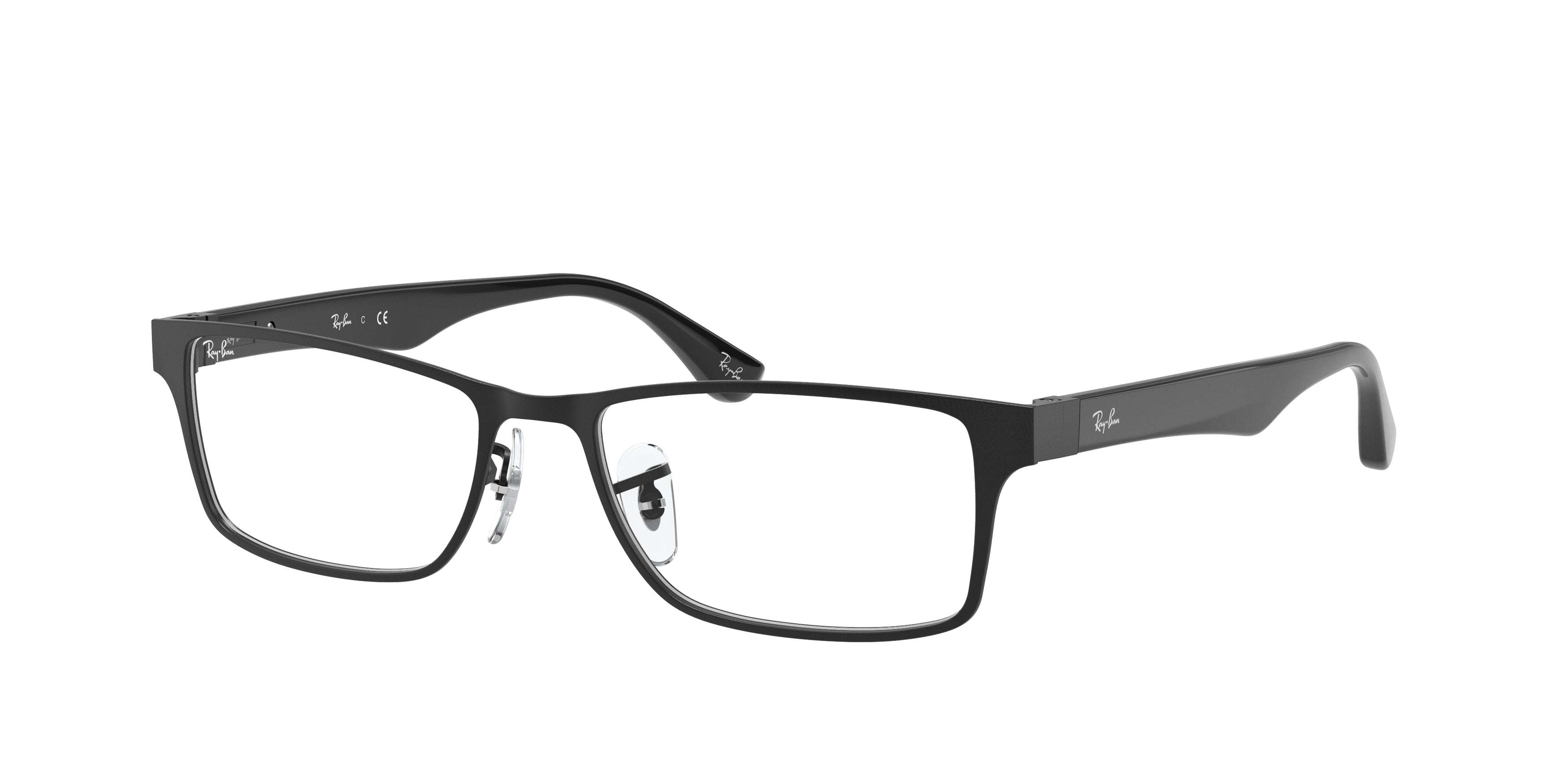 Ray-Ban Optical RX6238 Rectangle Eyeglasses  2509-Black 55-150-17 - Color Map Black