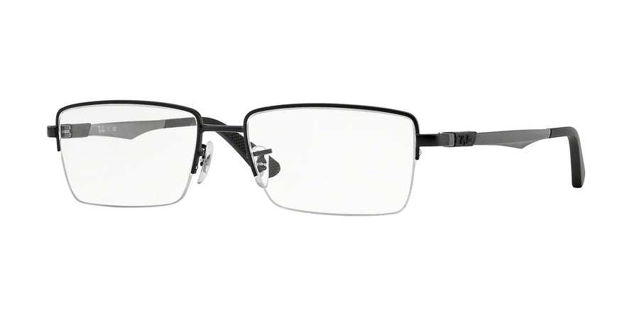 Ray-Ban Optical RX6263 Rectangle Eyeglasses  2503-MATTE BLACK 52-17-145 - Color Map black