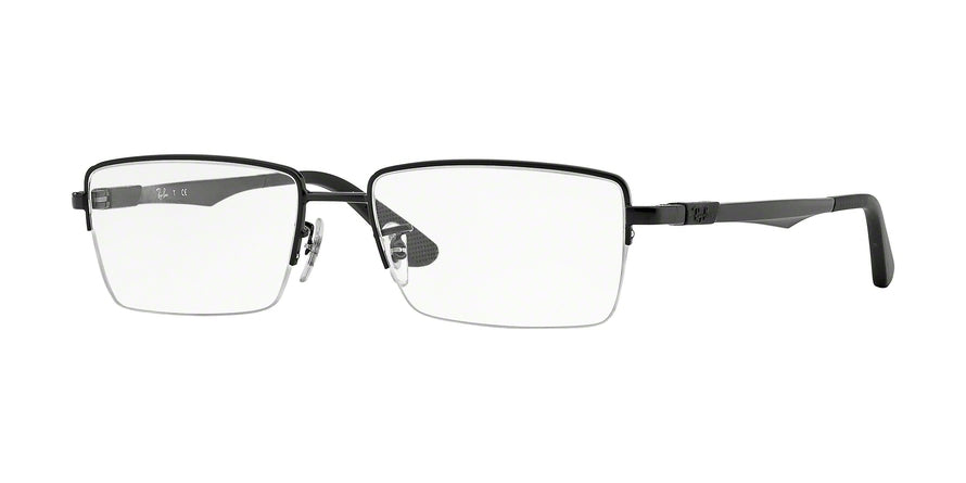 Ray-Ban Optical RX6263 Rectangle Eyeglasses  2509-SHINY BLACK 54-17-145 - Color Map black